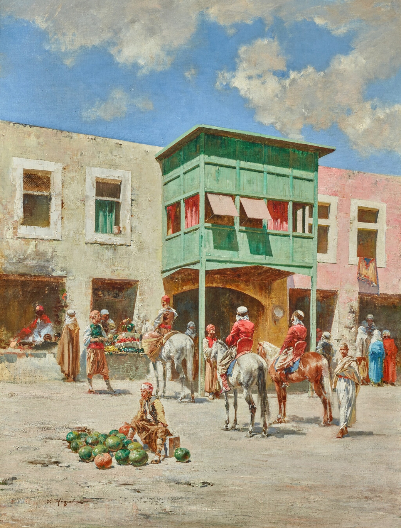 A Turkish Market, by Victor Huguet, public domain