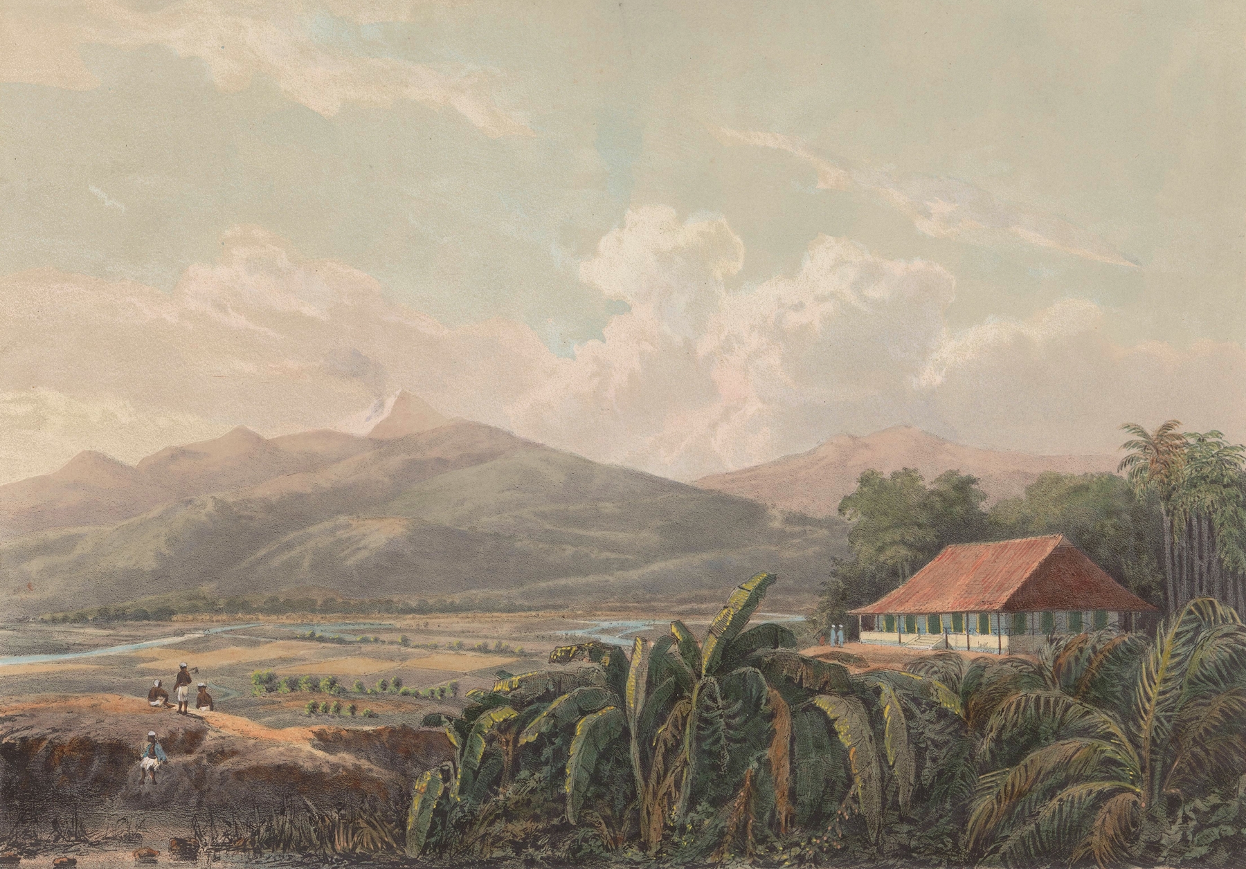 Gezicht op Tjileboet, by Johan Conrad Greive, public domain
