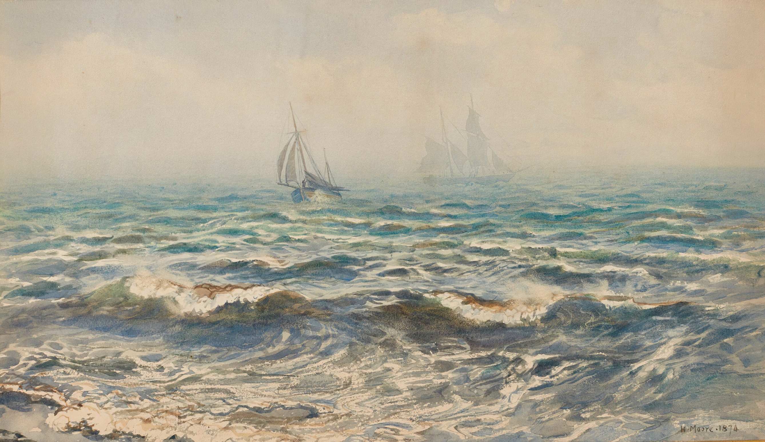 Mist Rising From The Sea, by Henry Moore, public domain