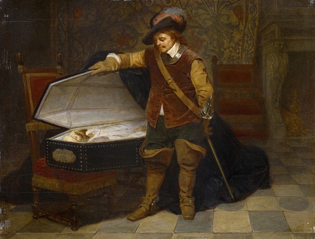 This painting depicts a tense moment between Cromwell and Charles I.