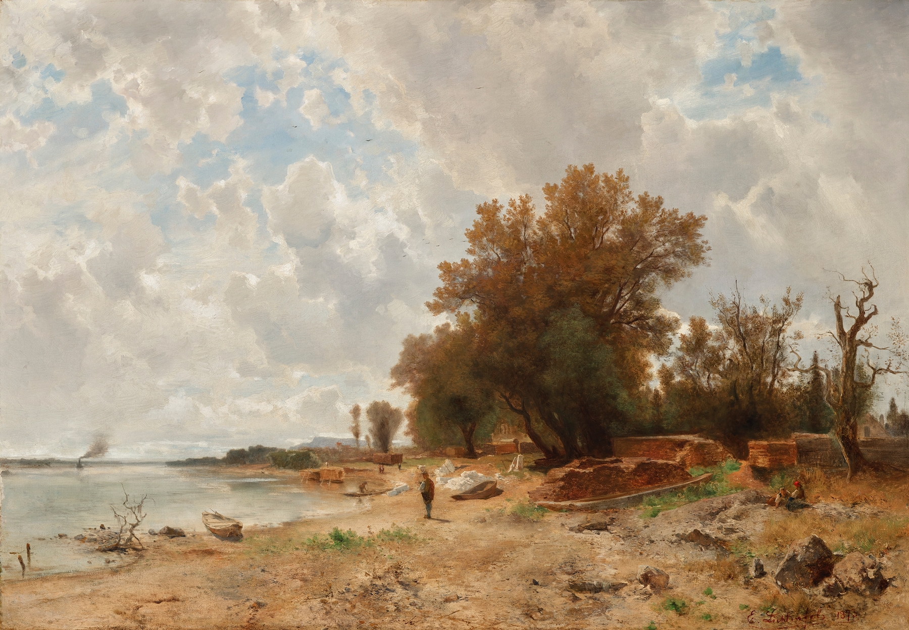 Donauufer im Prater, by Eduard Peithner von Lichtenfels, public domain