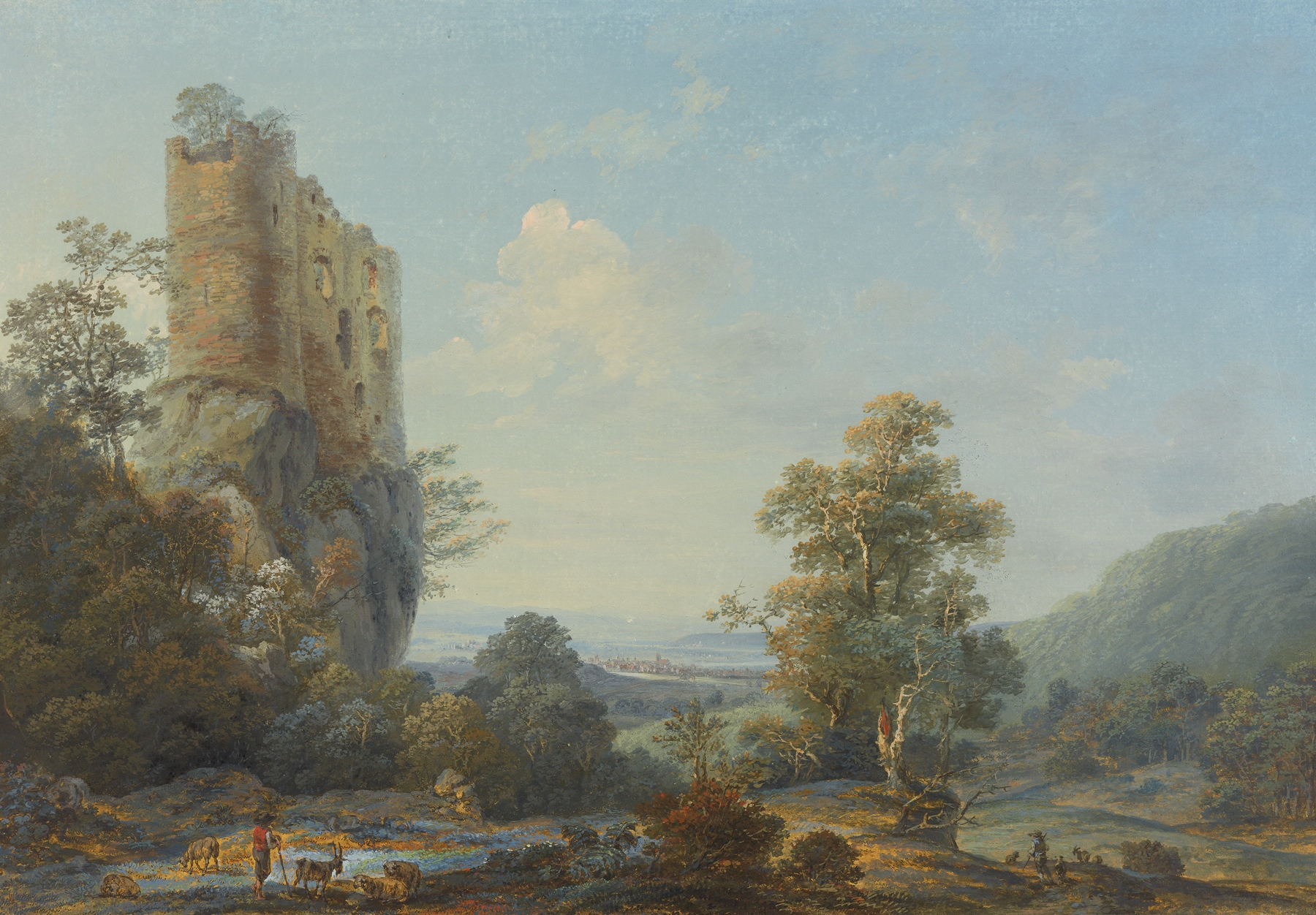Landscape featuring Schloss Reichenstein by Johann Baptist Stuntz, unknown medium