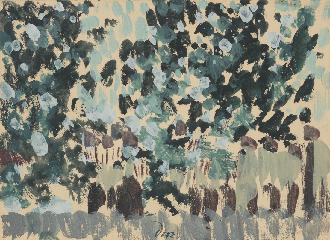 A vibrant depiction of green leaves by Arthur Dove.
