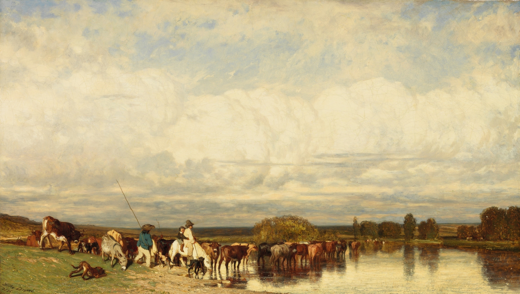 Cows Crossing a Ford, by Jules Dupré, public domain