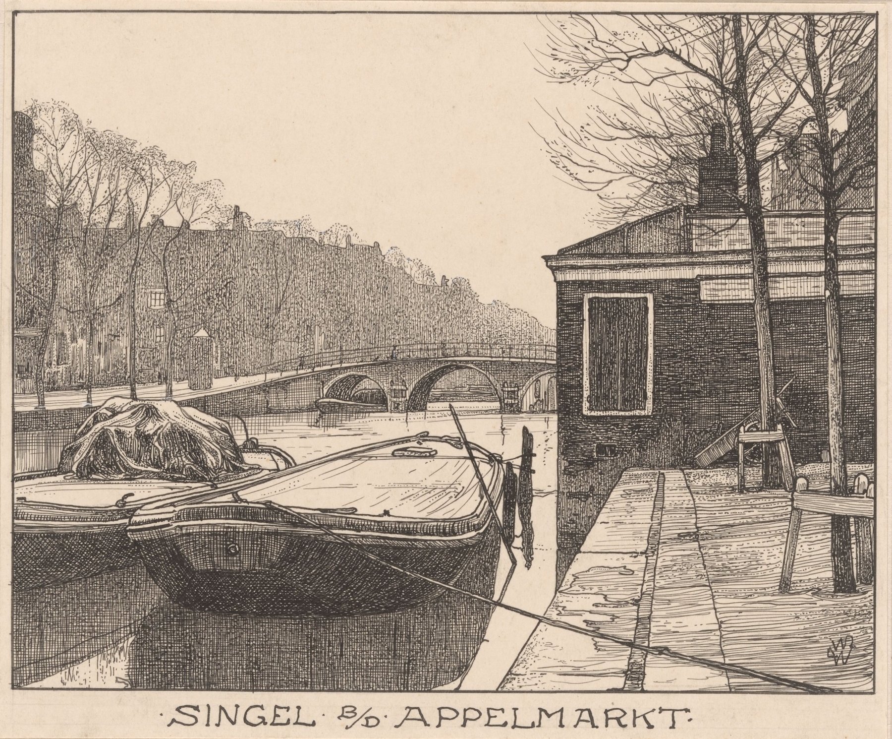 De Singel bij de Appelmarkt te Amsterdam, by Willem Wenckebach, public domain