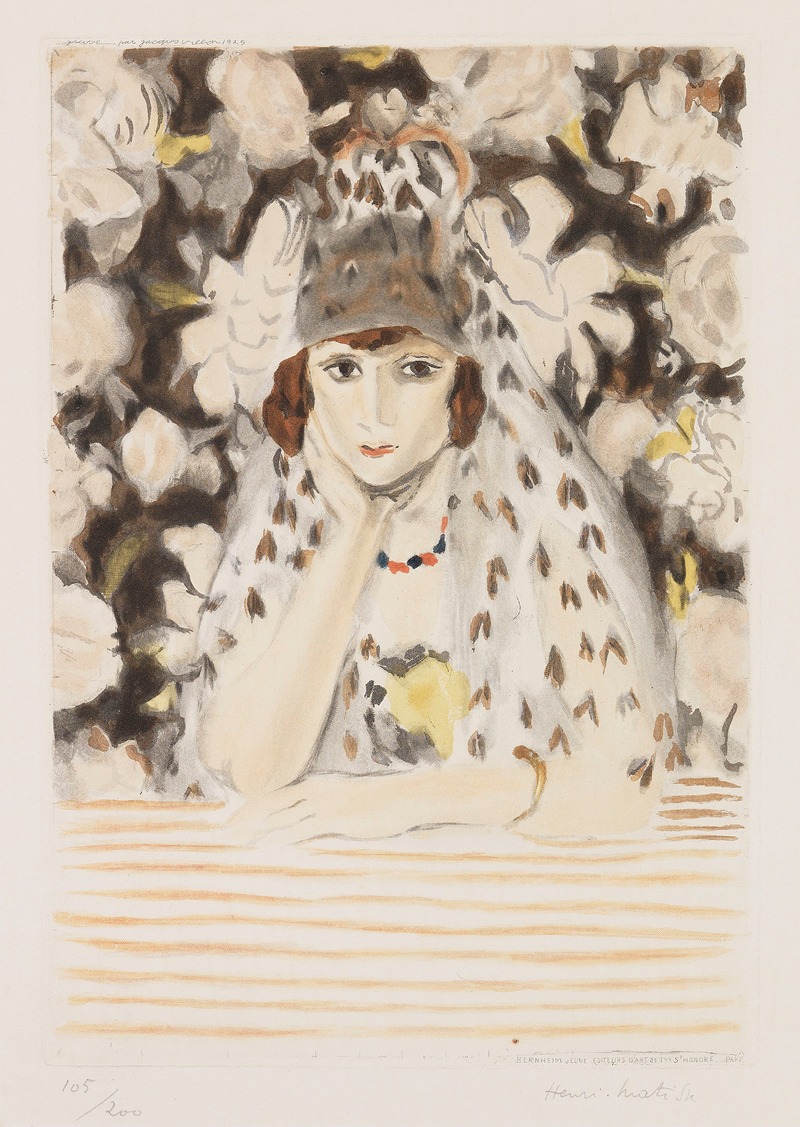 Henri Matisse's 'Espagnole à la mantille' features a woman in traditional Spanish attire.