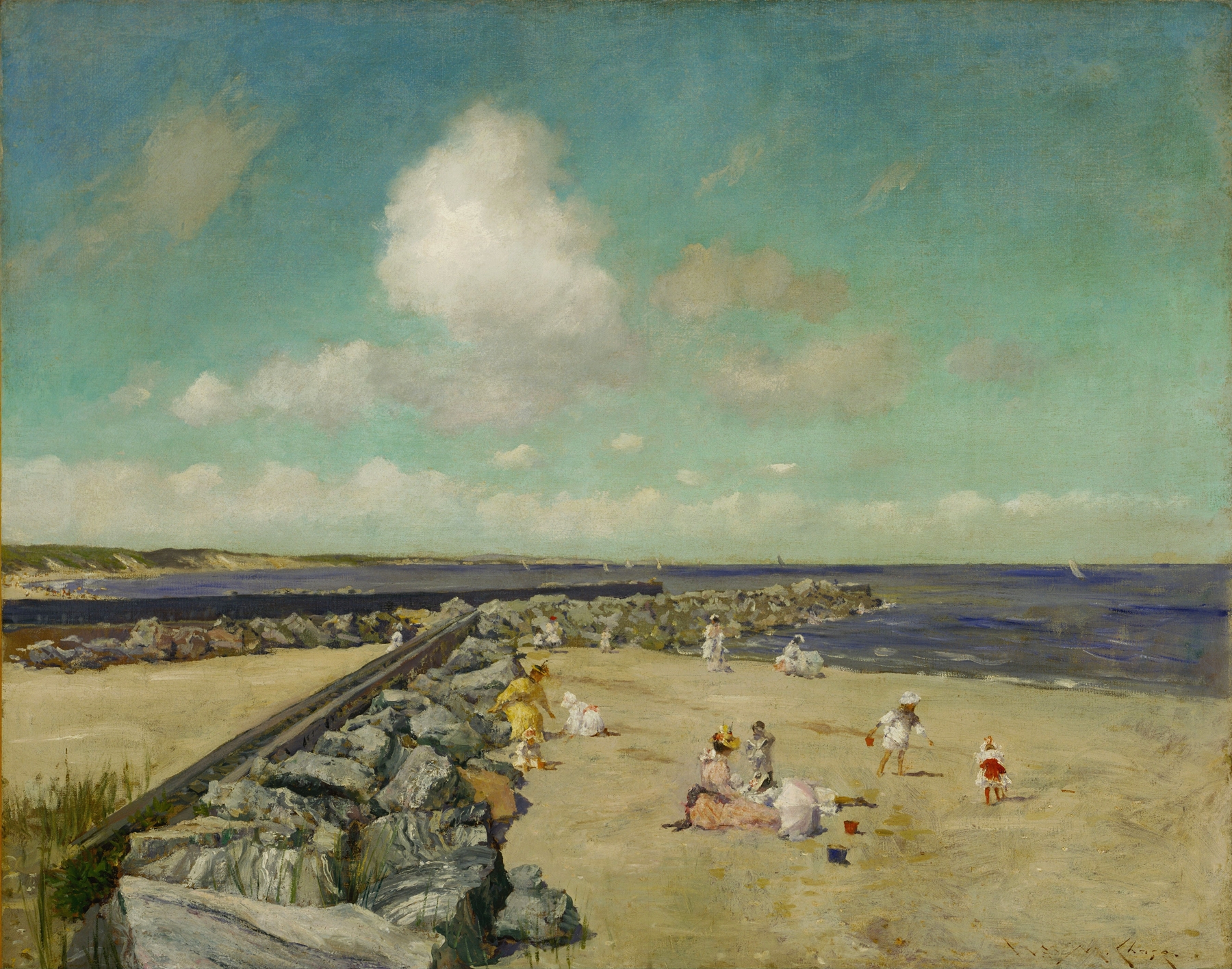 Morning at Breakwater, Shinnecock, by William Merritt Chase, public domain