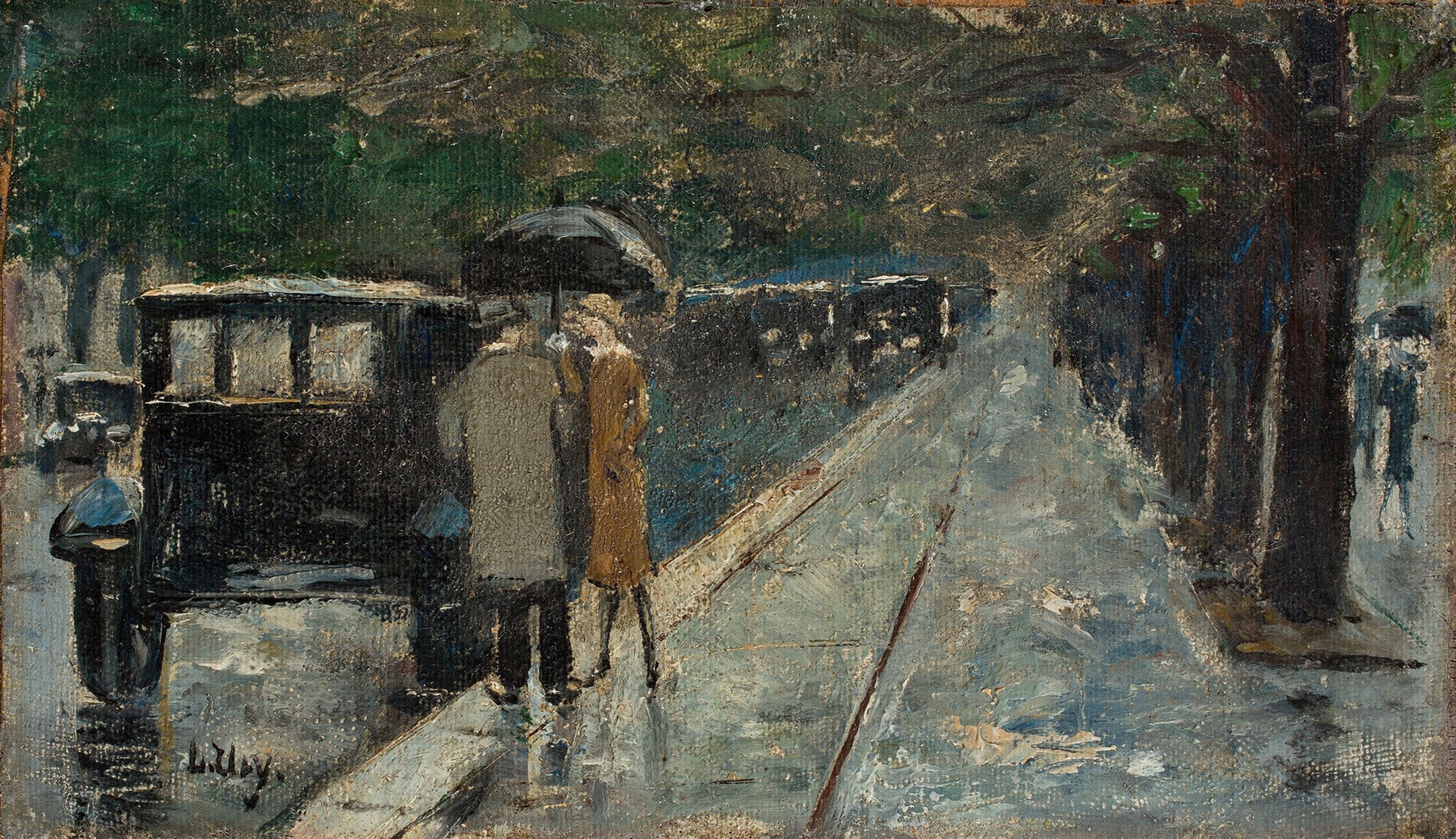 Straße im Tiergarten (Bellevuestraße), Berlin, by Lesser Ury, public domain