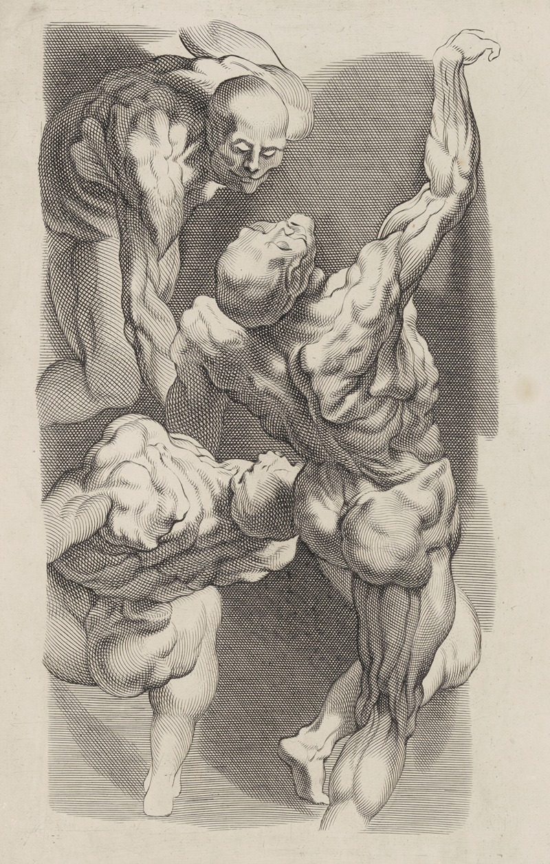 Peter Paul Rubens' 'Study of Three Naked Men' showcases dynamic figures in a classic Baroque style.