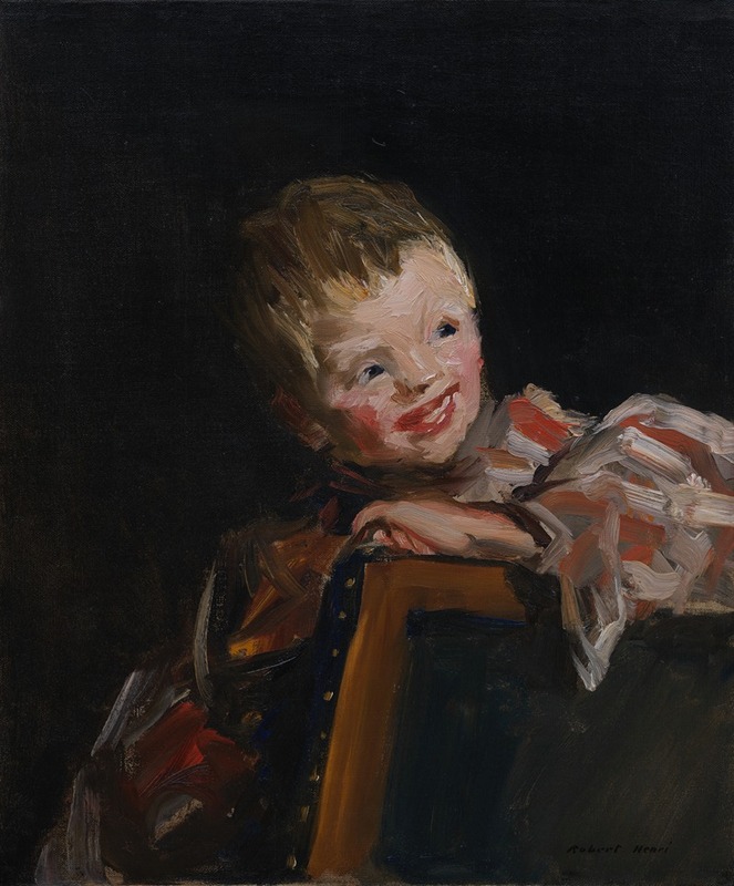A young girl named Cory is looking over the back of a chair.