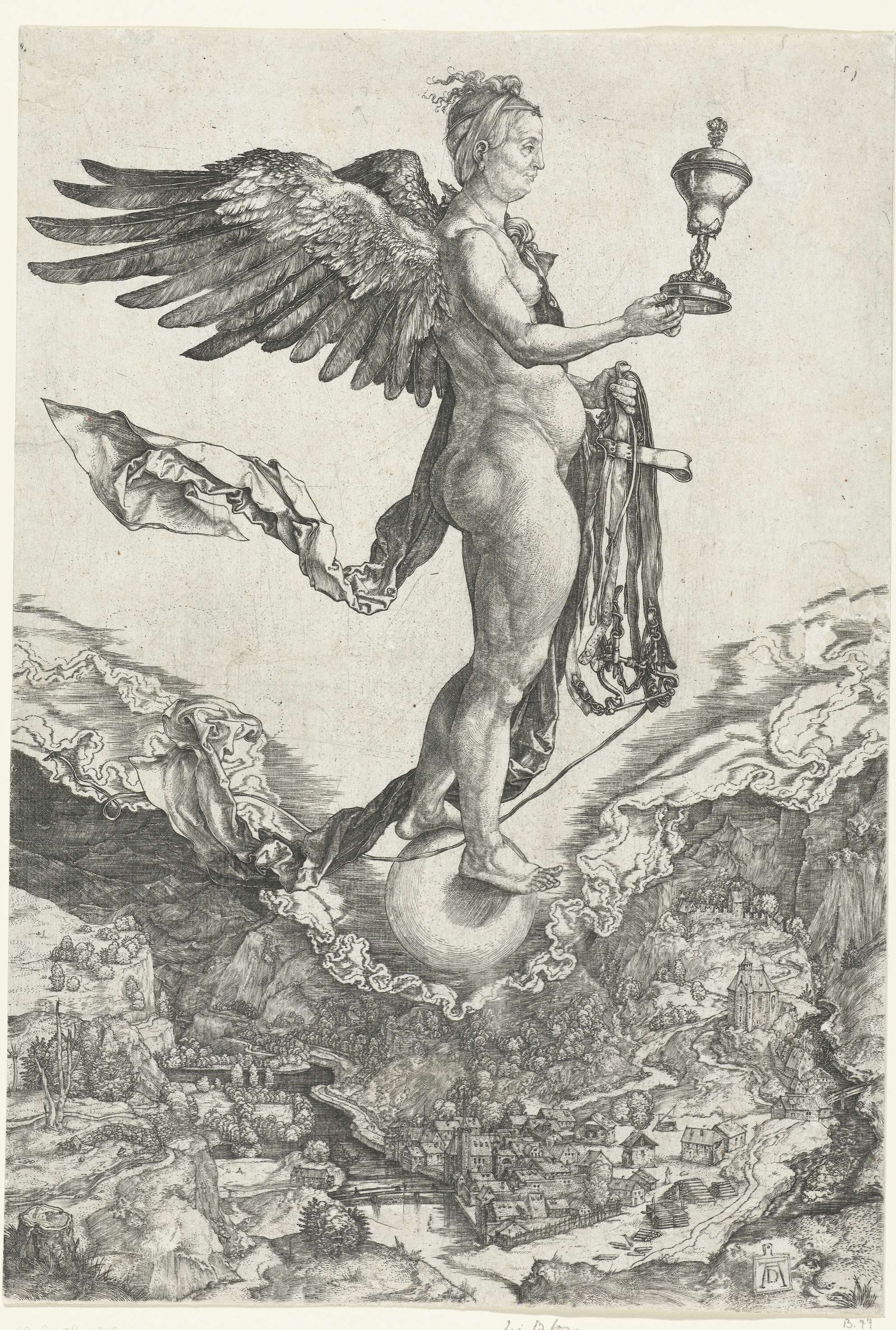 Nemesis, by Albrecht Dürer, public domain