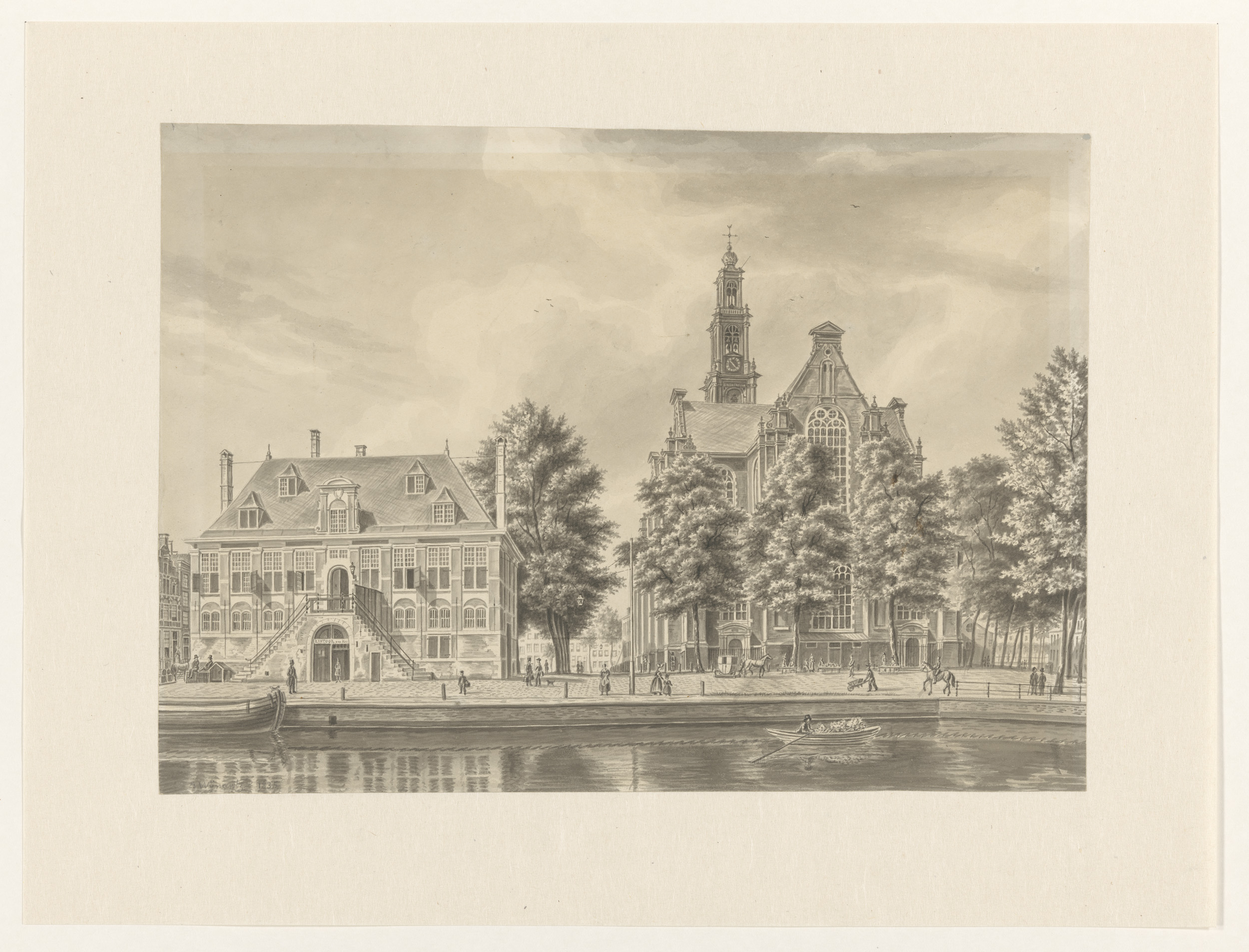 Architecture of Westerkerk and Westerhal in Amsterdam by Augustus Wijnantz, medium unknown