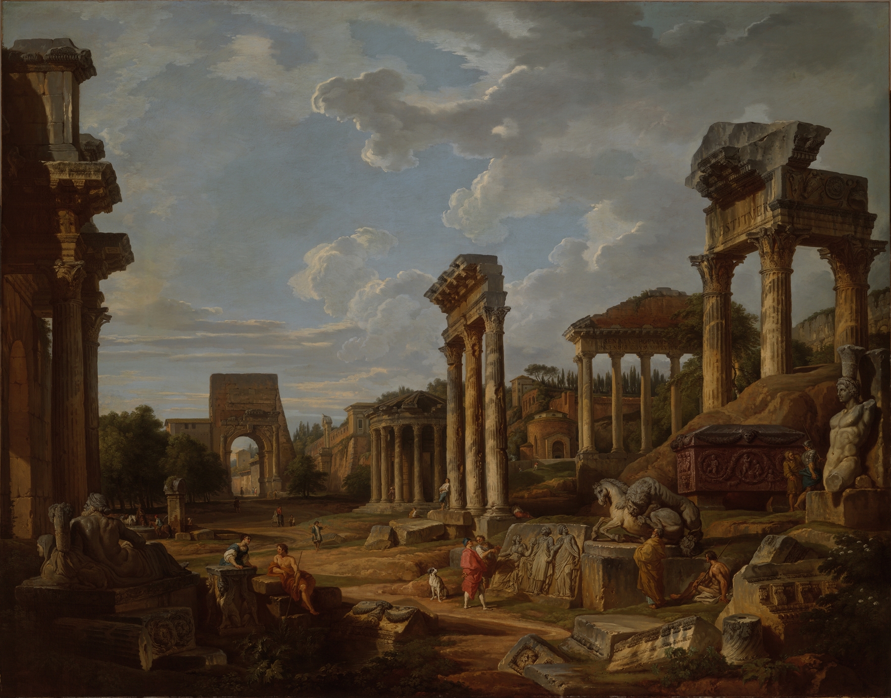 A Capriccio of the Roman Forum, by Giovanni Paolo Panini, public domain