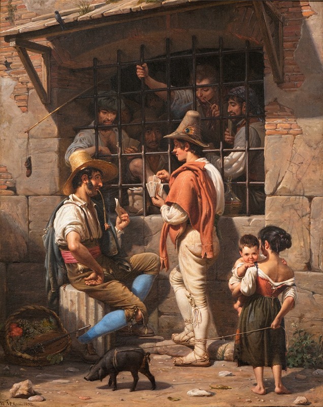 A depiction of a prison scene in Rome by Wilhelm Marstrand.