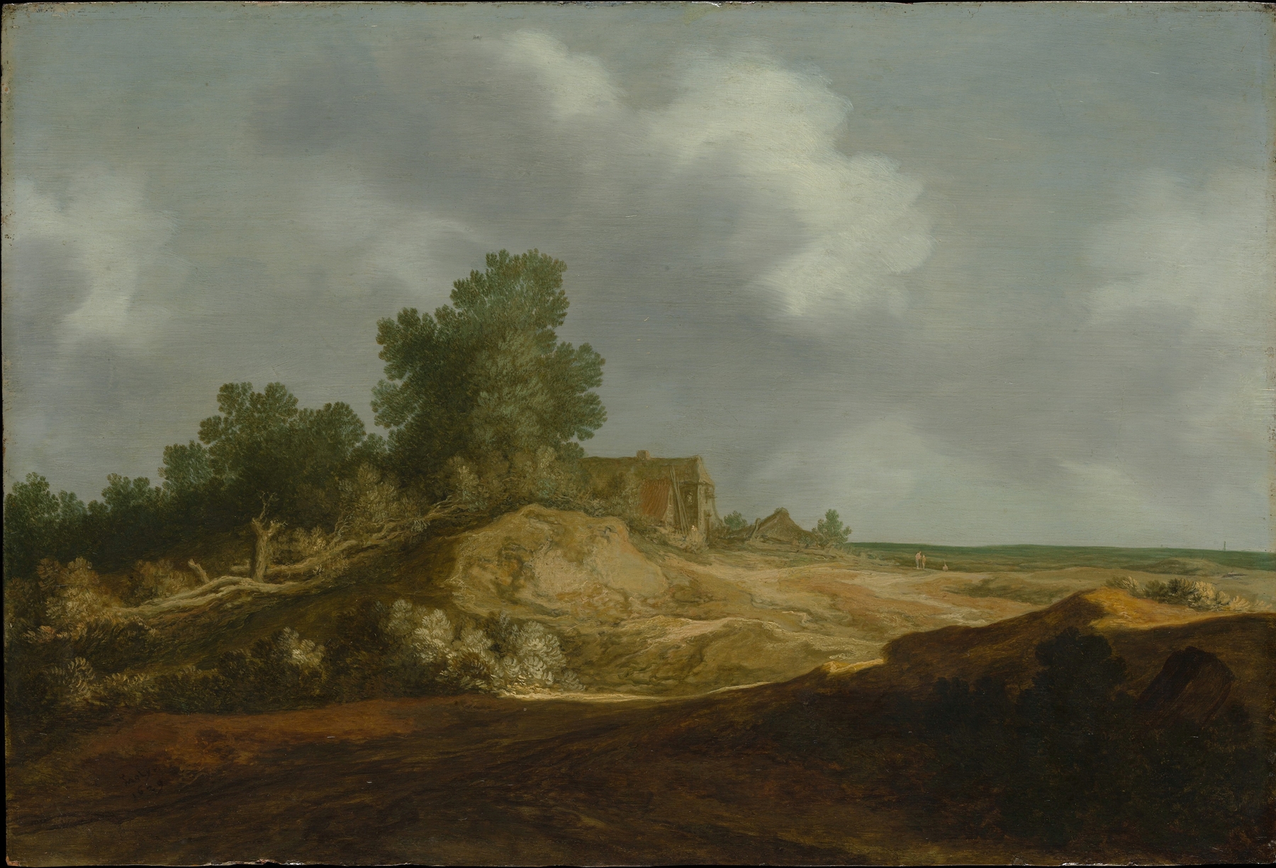 Landscape with a Cottage, by Pieter de Molijn, public domain