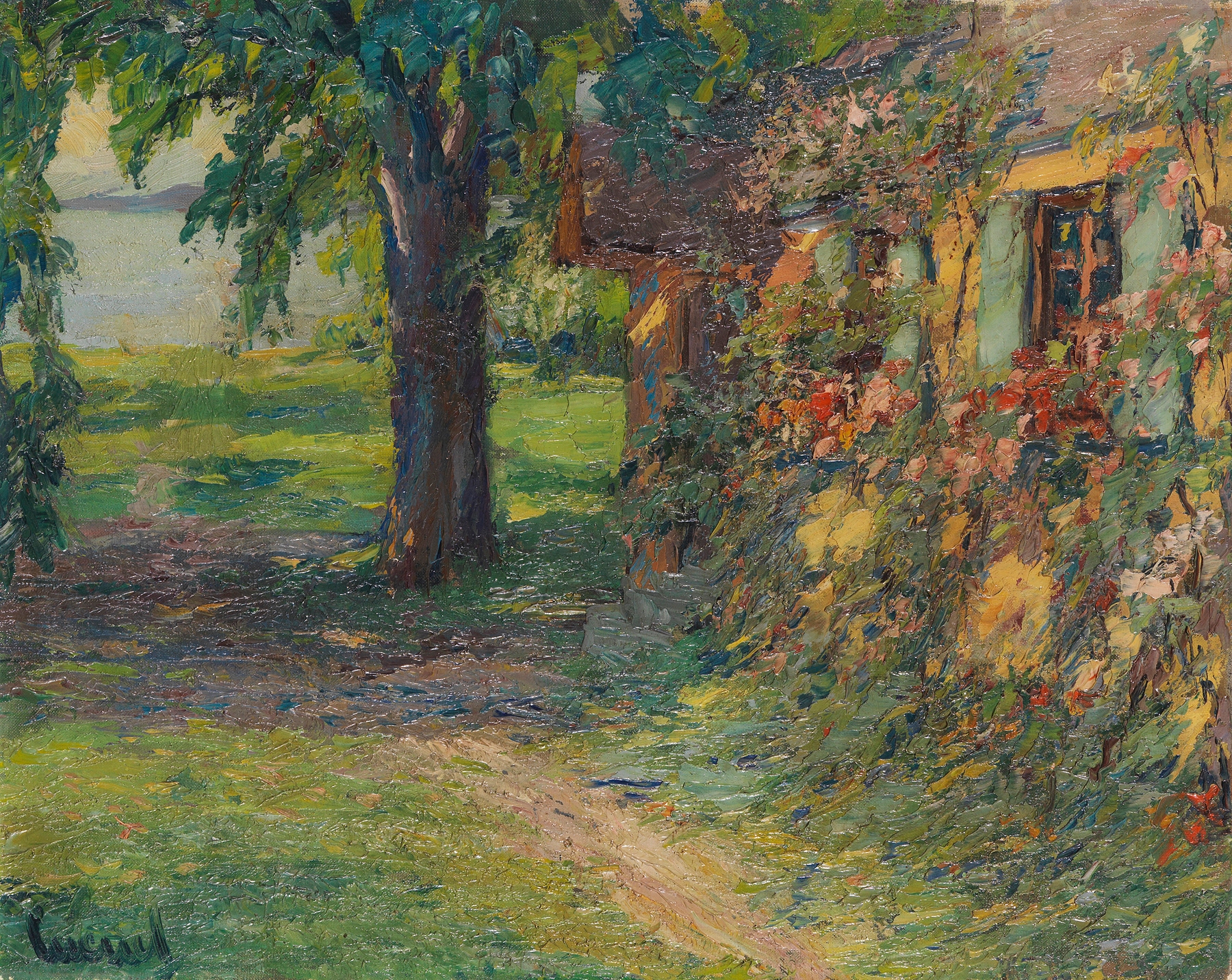 The artist’s house on Lake Starnberg, Impressionism by Edward Cucuel