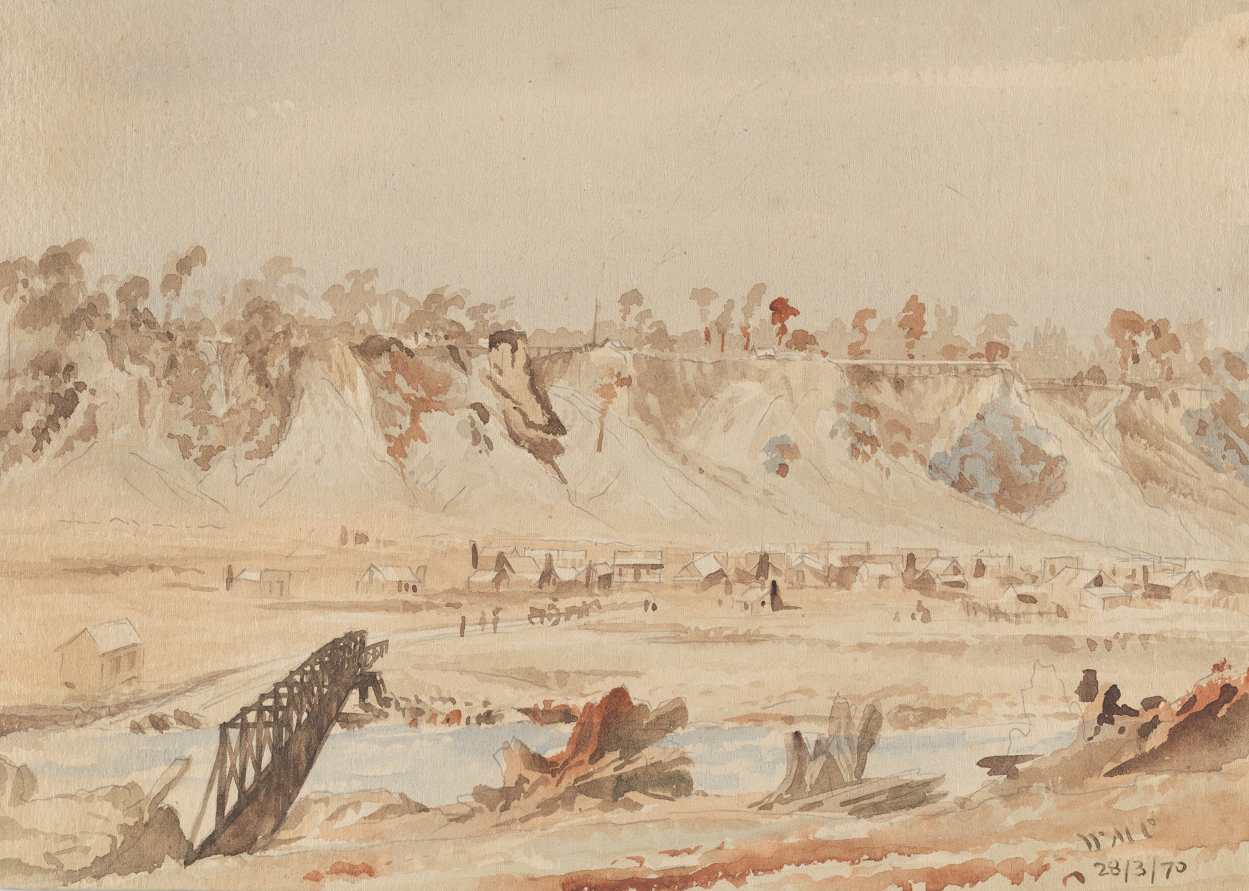 Old Greenstone township and Duke’s Terrace, by William Marshall Cooper, public domain