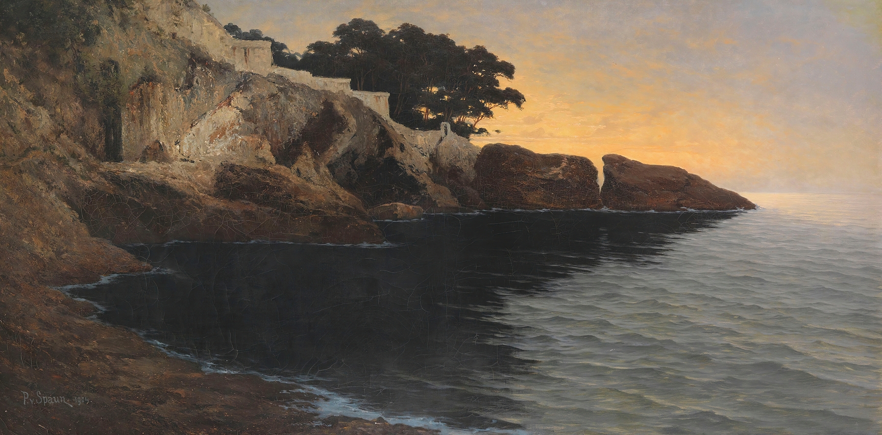 Landscape of Capri by Paul Von Spaun, oil painting