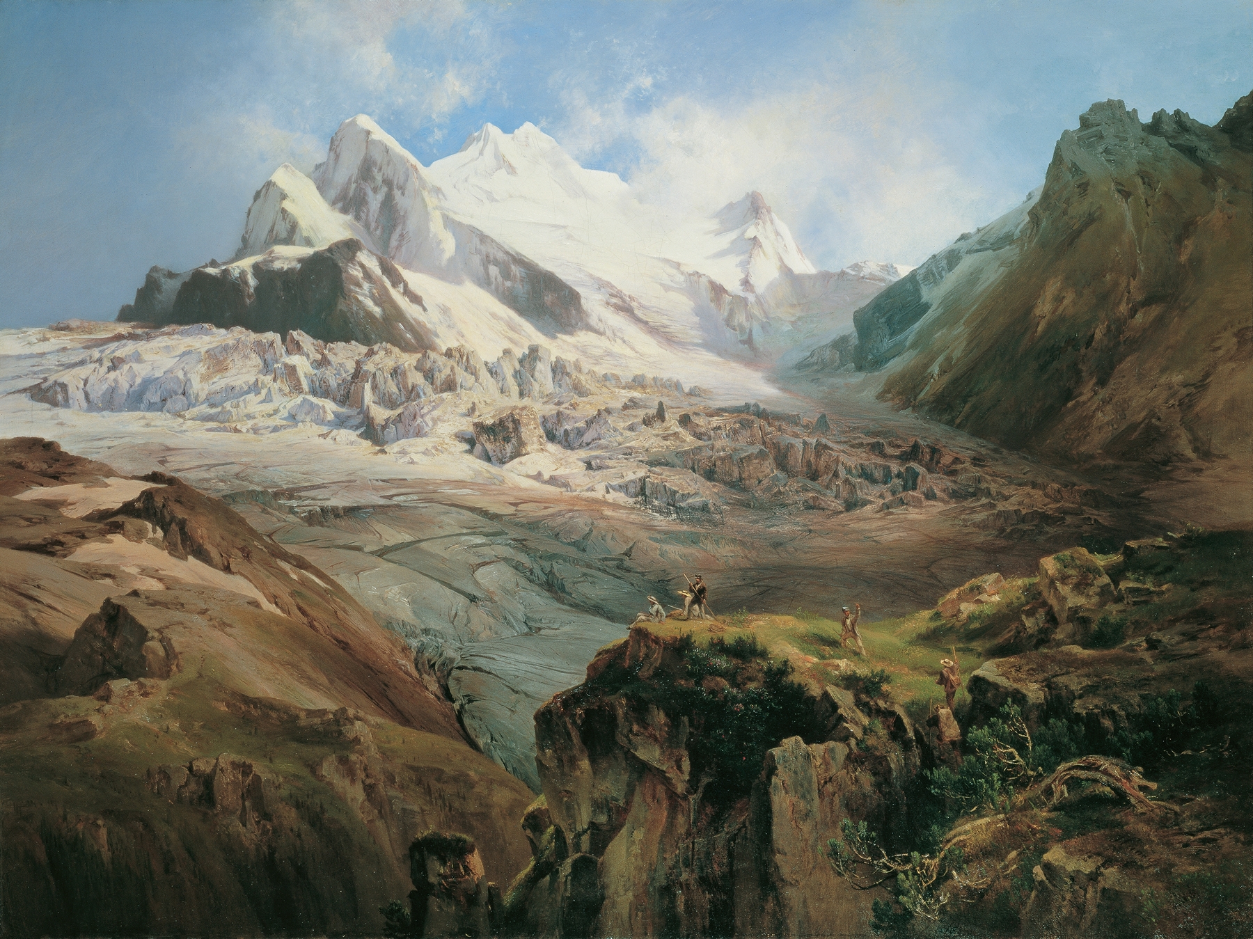 Landscape of Der Stubaiferner in Tirol, oil on canvas by Anton Hansch