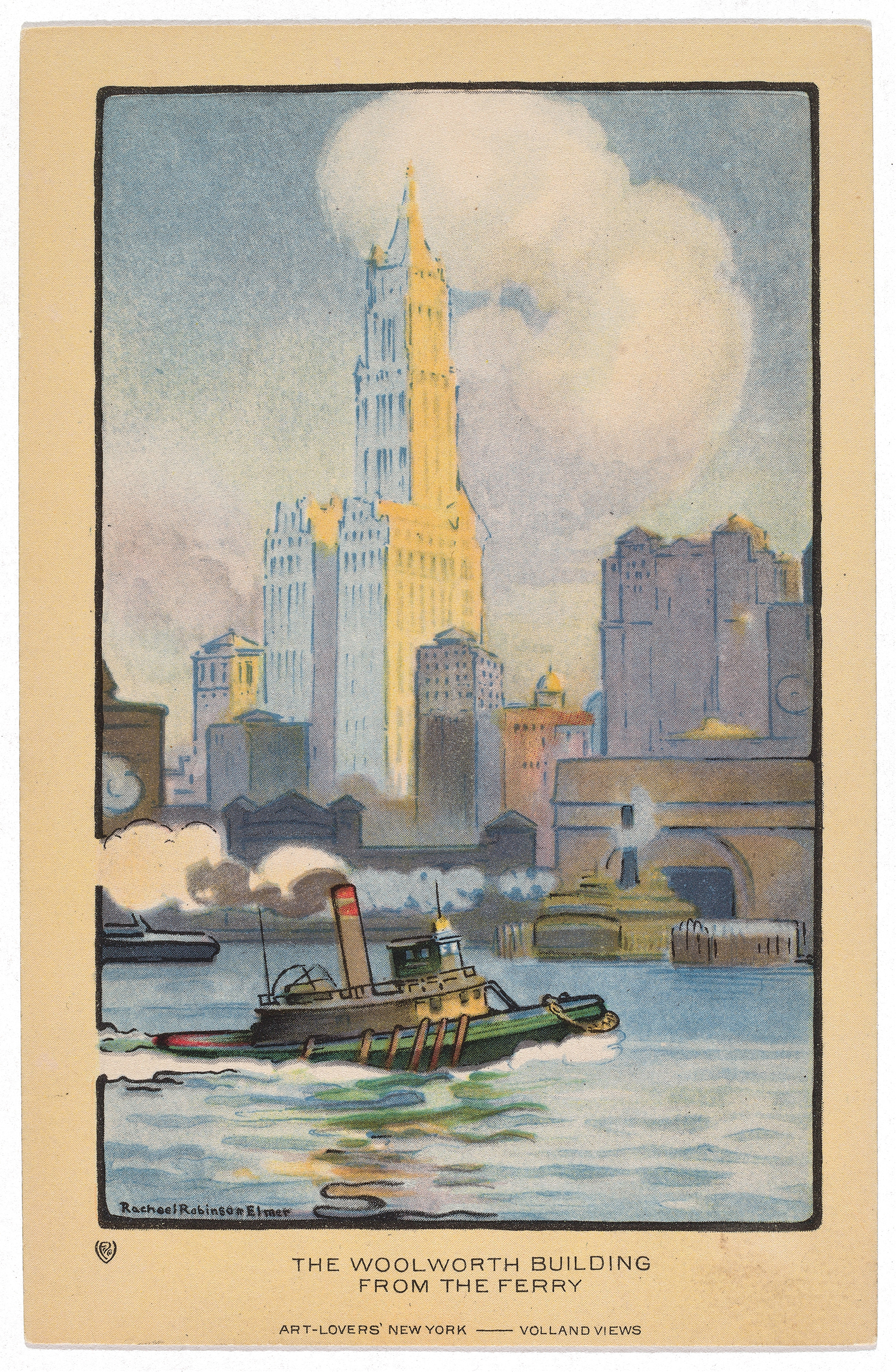 The Woolworth Building from the Ferry, by Rachael Robinson Elmer, public domain