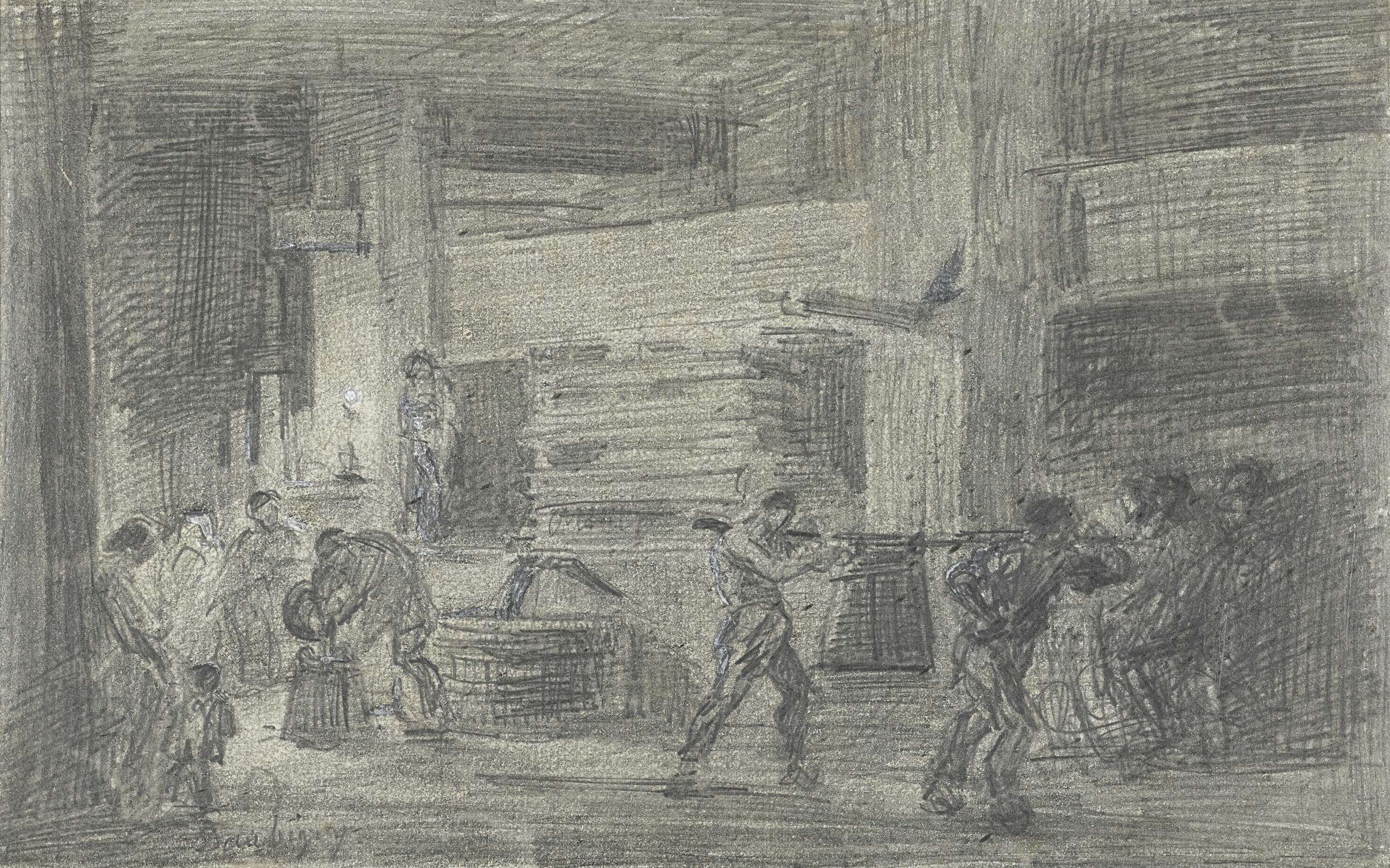 Wijnperserij, by Charles-François Daubigny, public domain