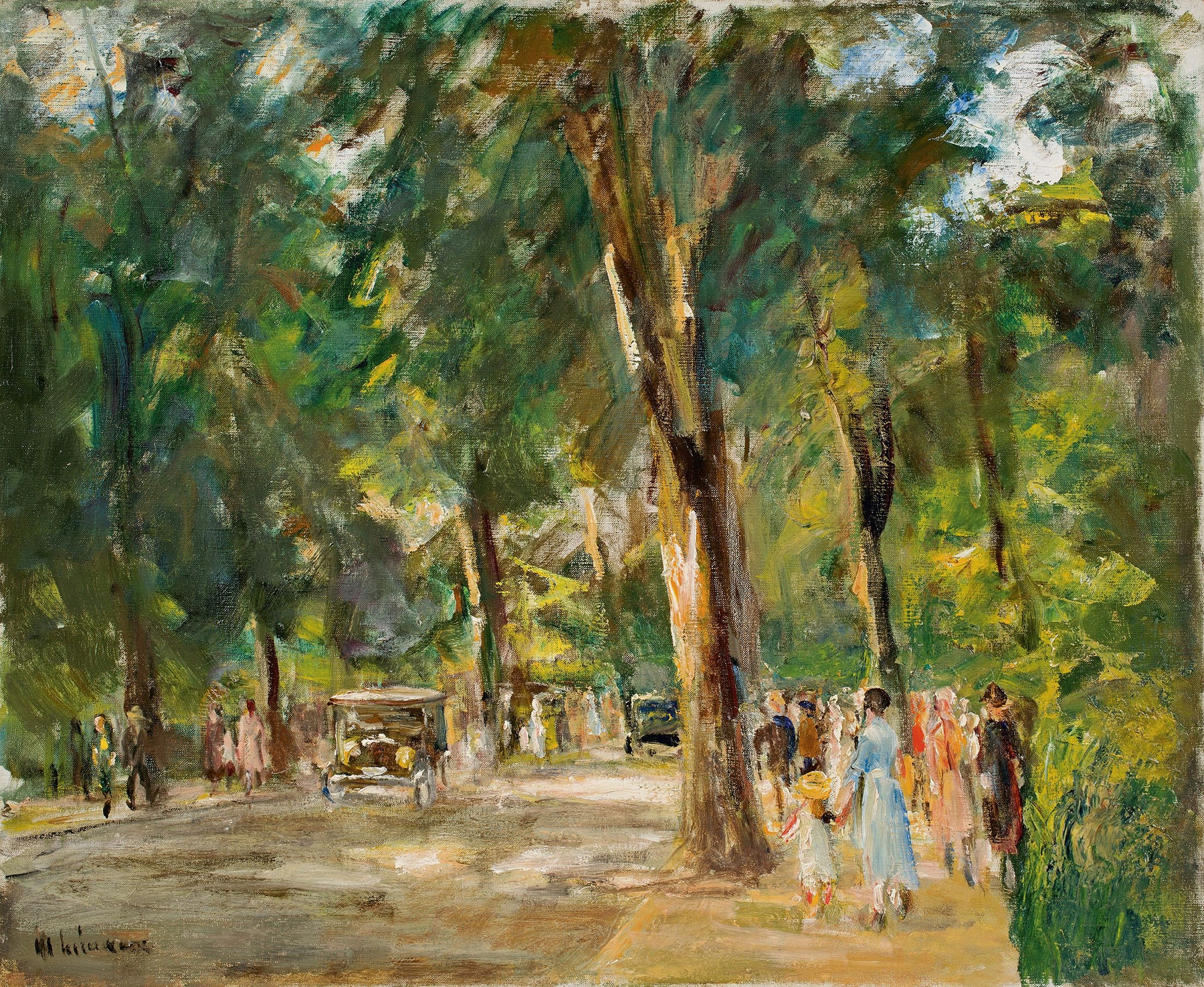 Die Große Seestraße in Wannsee mit Spaziergängern, by Max Liebermann, public domain