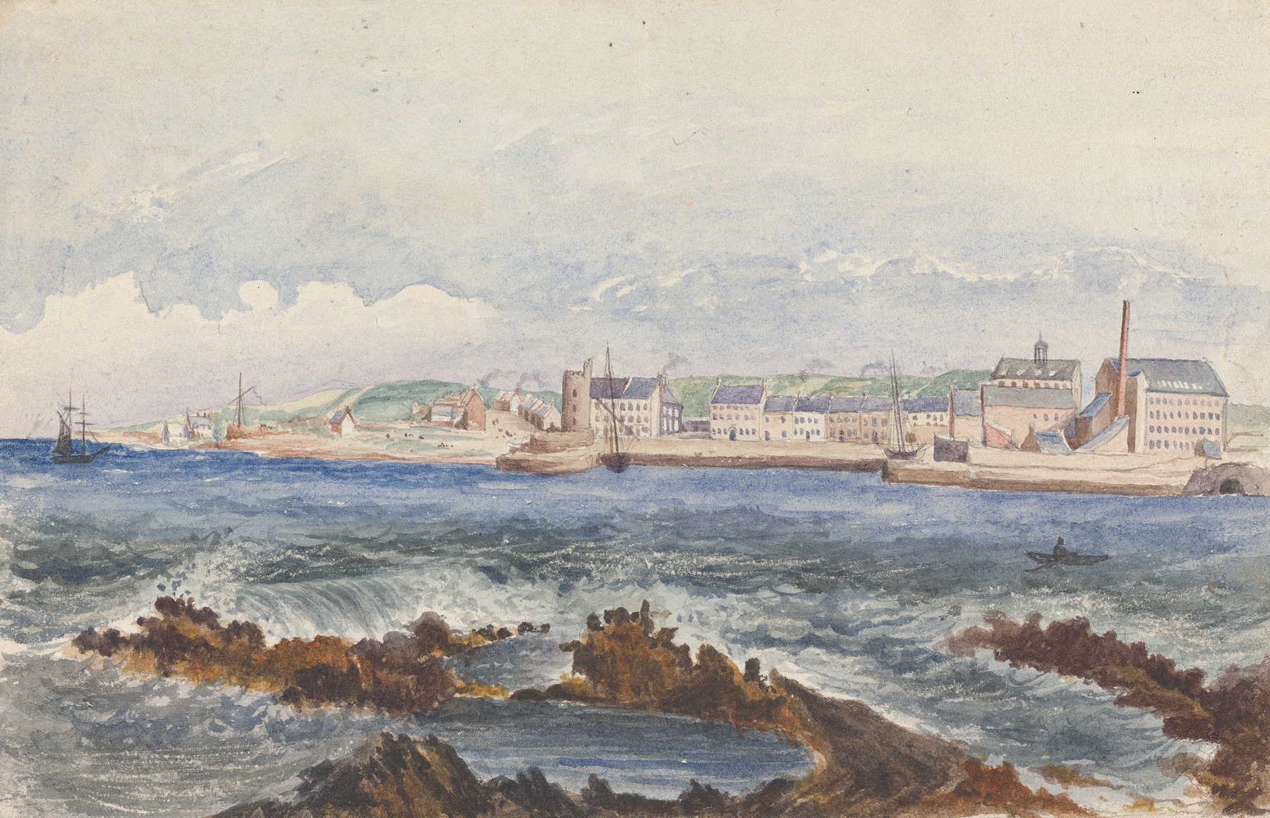 Marine scene of Bangor, Belfast Lough by James Arthur O'Connor, oil on canvas