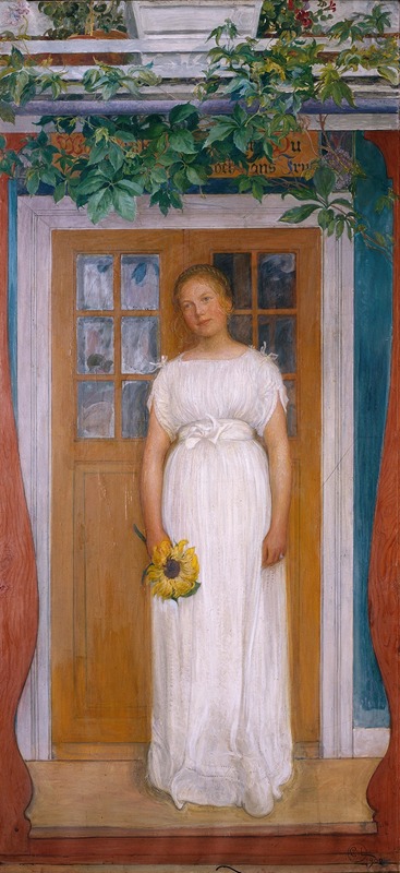 A young woman sits gracefully, surrounded by flowers and soft light.