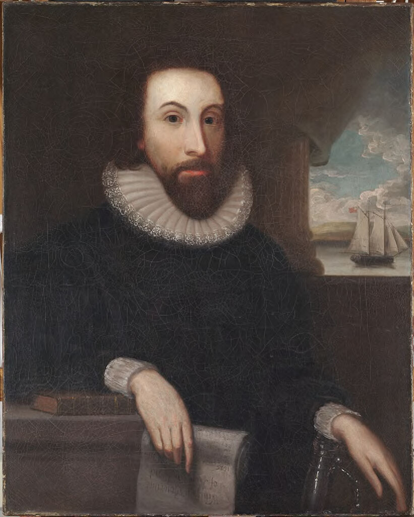 Portrait of John Winthrop, oil on canvas by unidentified artist