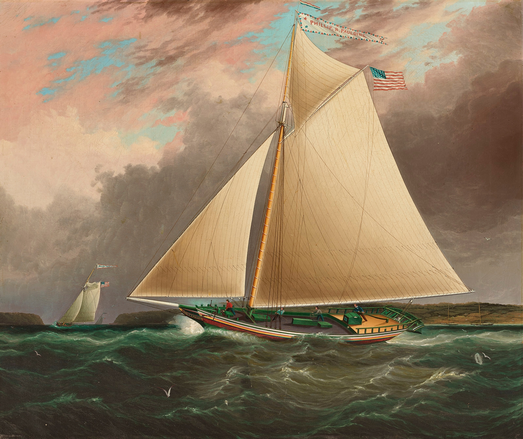 Hudson River Sloop, by James Edward Buttersworth, public domain
