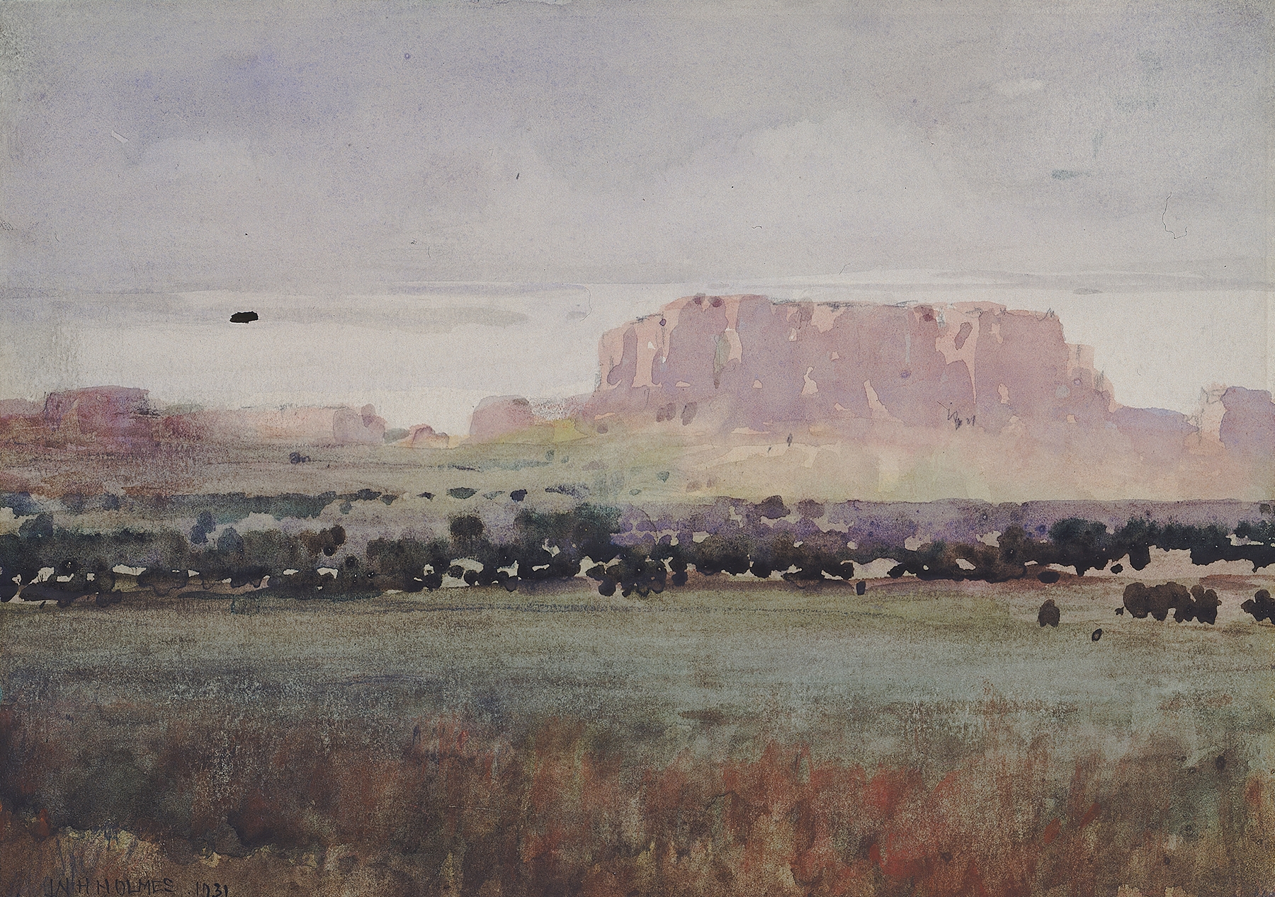 Landscape of In The Plateau Country, Colorado by William Henry Holmes, oil painting