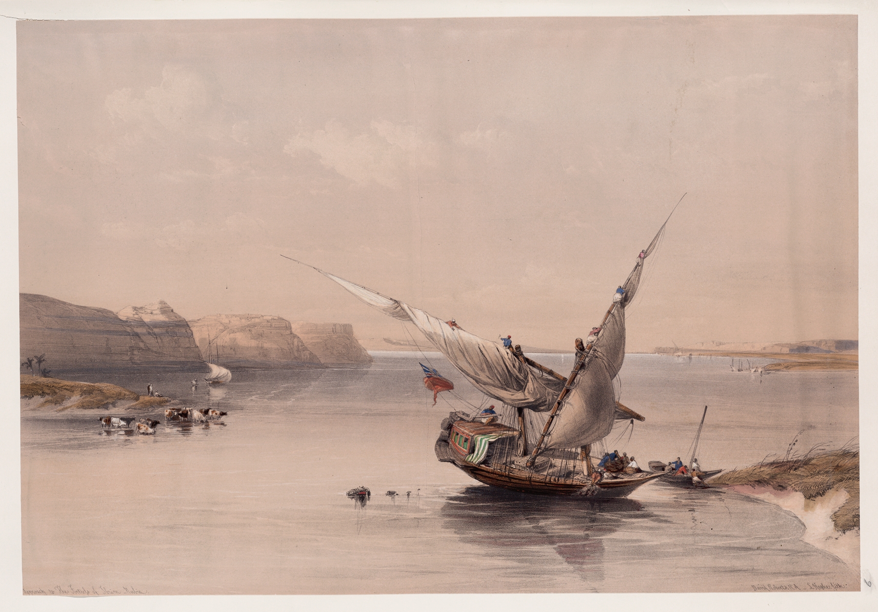 Approach to the Fortress of Ibrim., by David Roberts, public domain