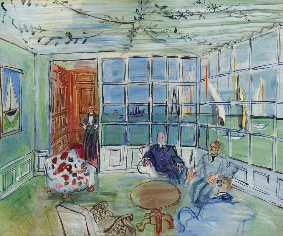 Raoul Dufy's painting depicts a vibrant marine scene at Cowes, Isle of Wight.