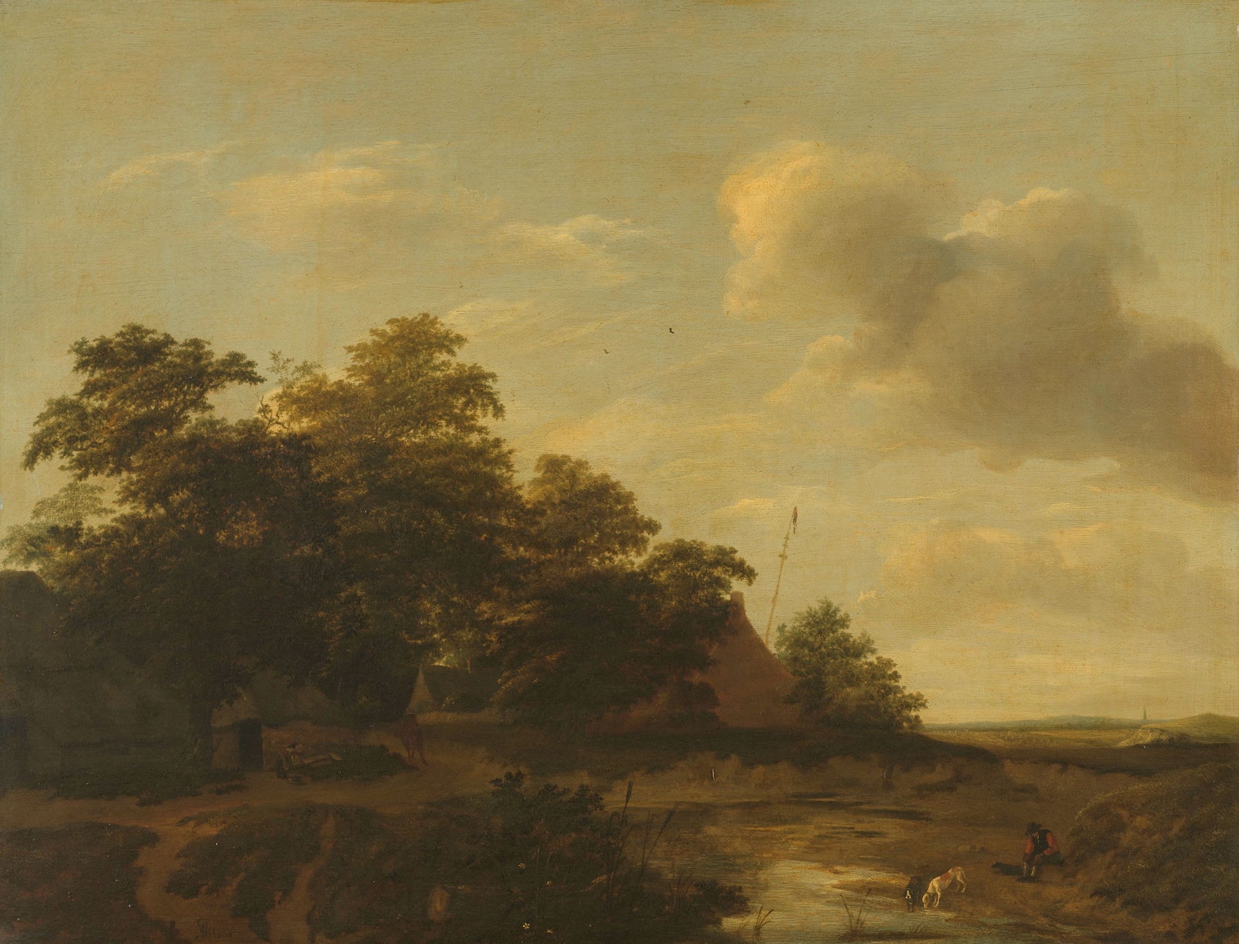 Landscape with a Farm, oil on panel by Jan Vermeer van Haarlem the Elder