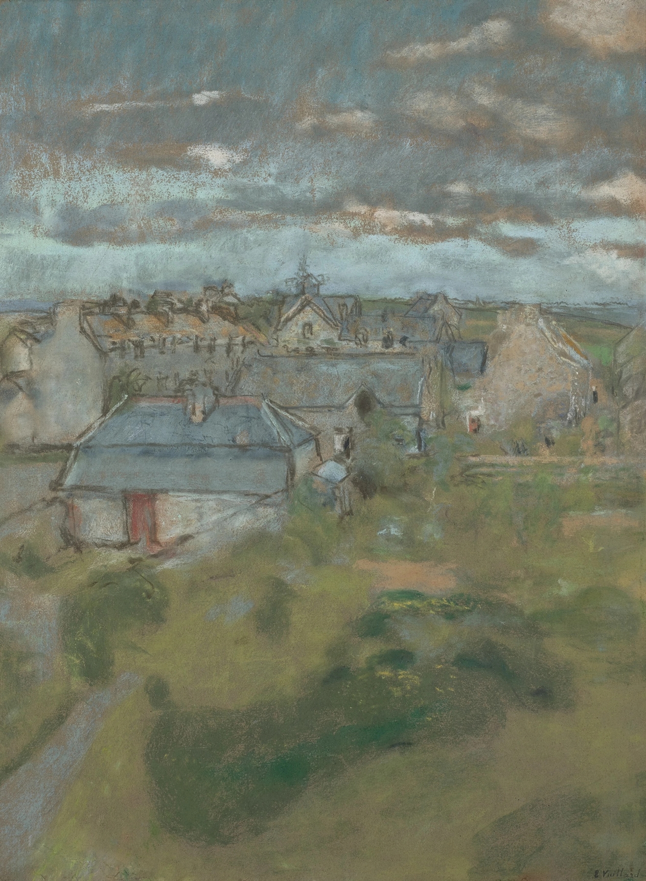 Rooftops of Paris in an oil on canvas by Édouard Vuillard