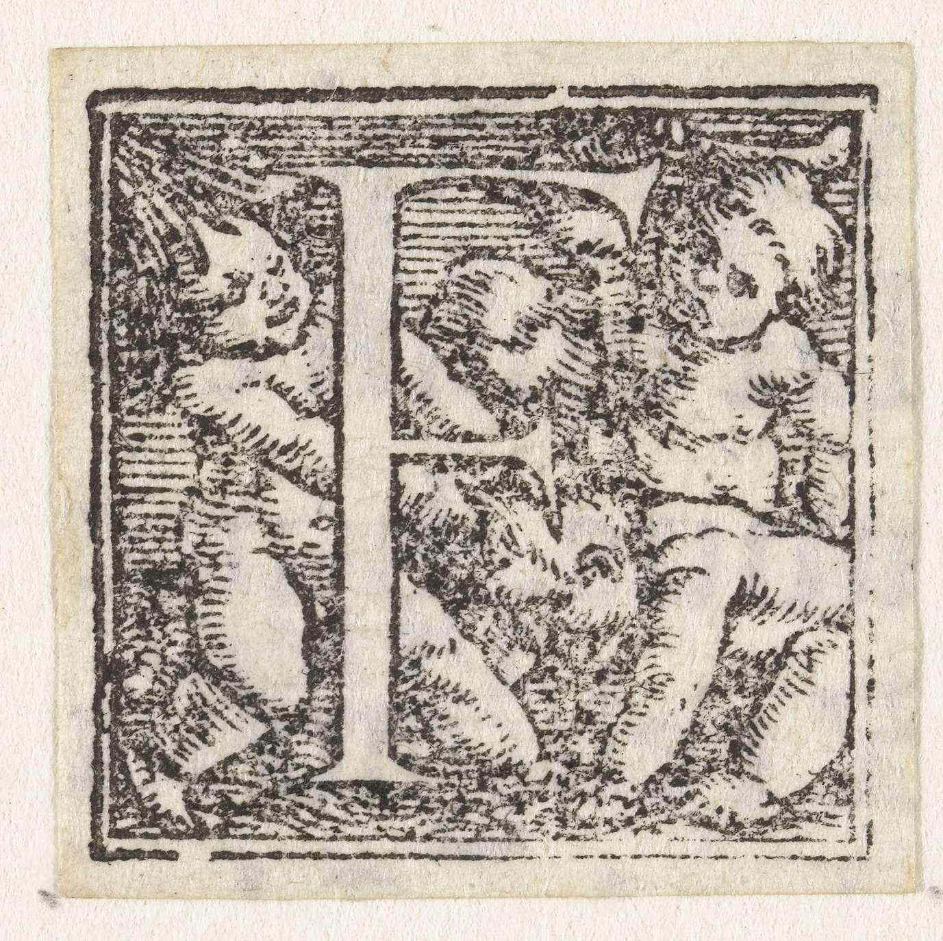 Figurative drawing of three children, one on hands and knees, by Hans Holbein, paper