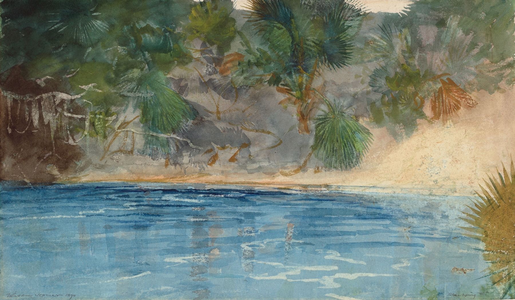 Blue Spring, Florida, by Winslow Homer, public domain