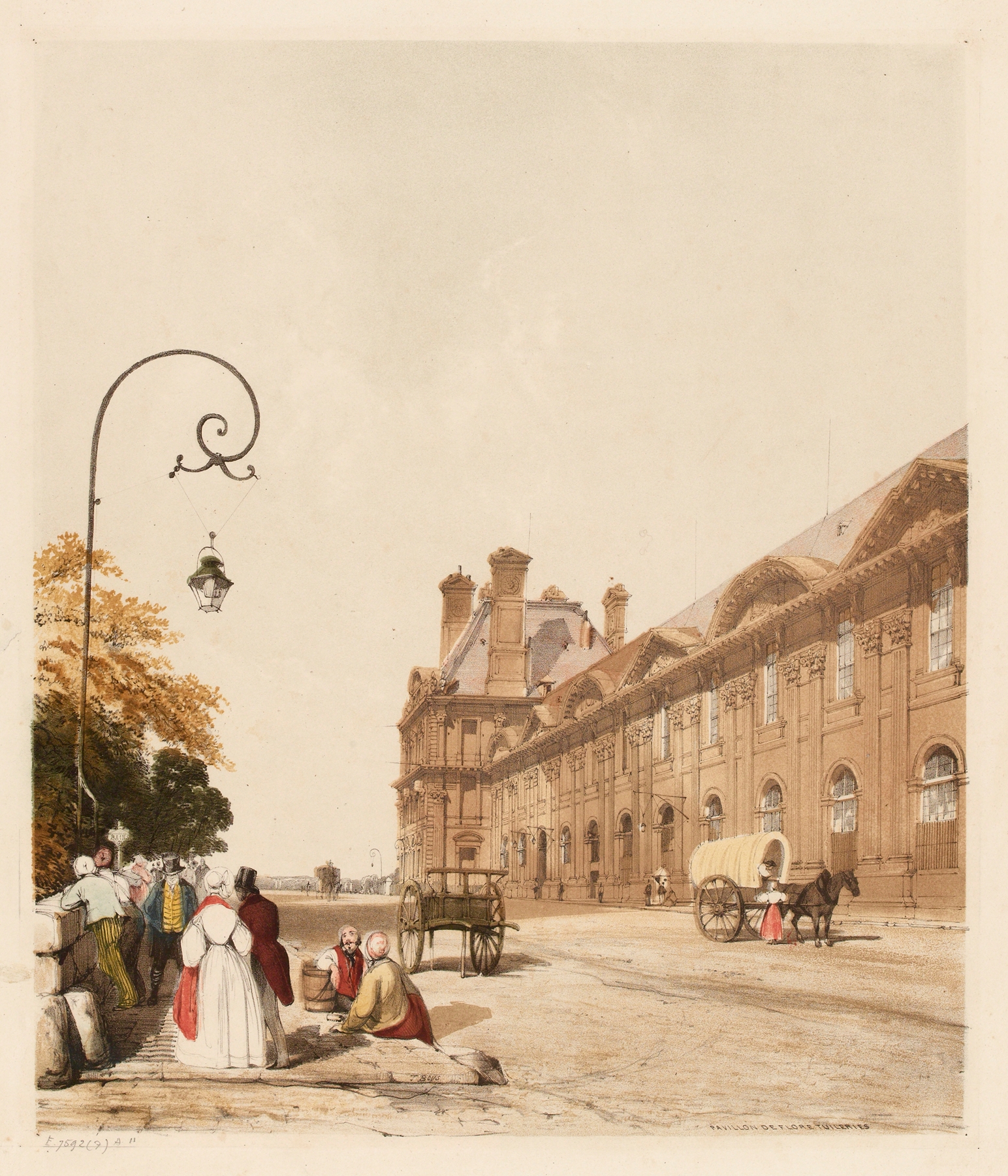 Pavillon de Flore, Tuileries., by Thomas Shotter Boys, public domain