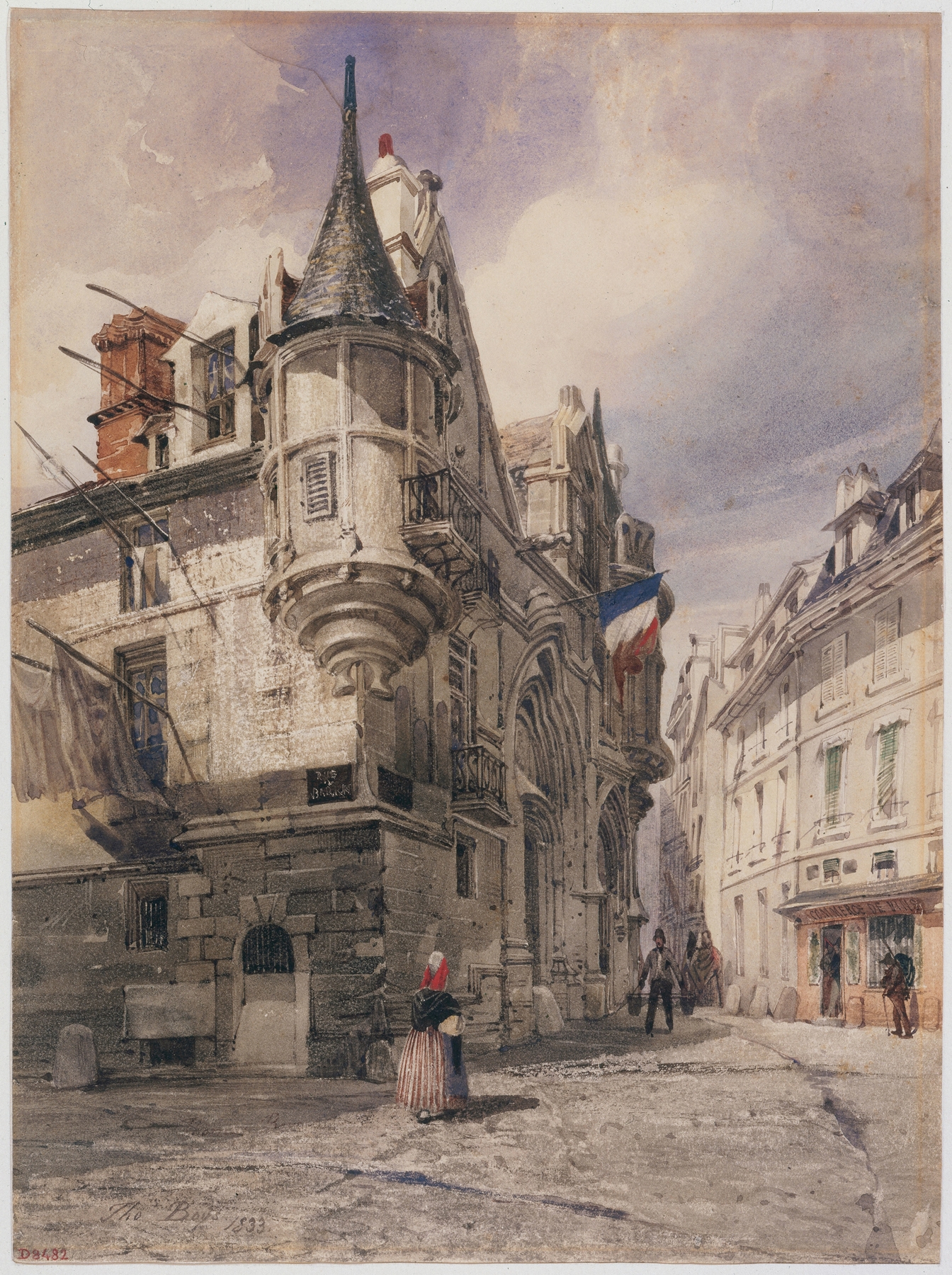L’Hôtel de Sens, rue du Figuier, by Thomas Shotter Boys, public domain
