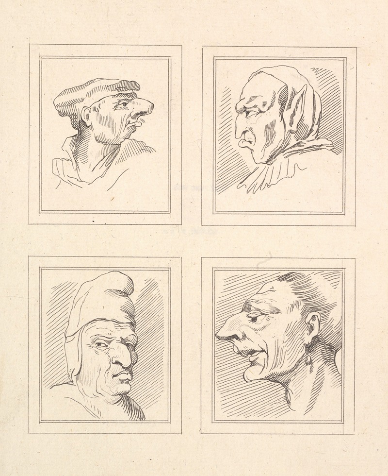 A humorous caricature by Wenceslaus Hollar showcasing exaggerated features.