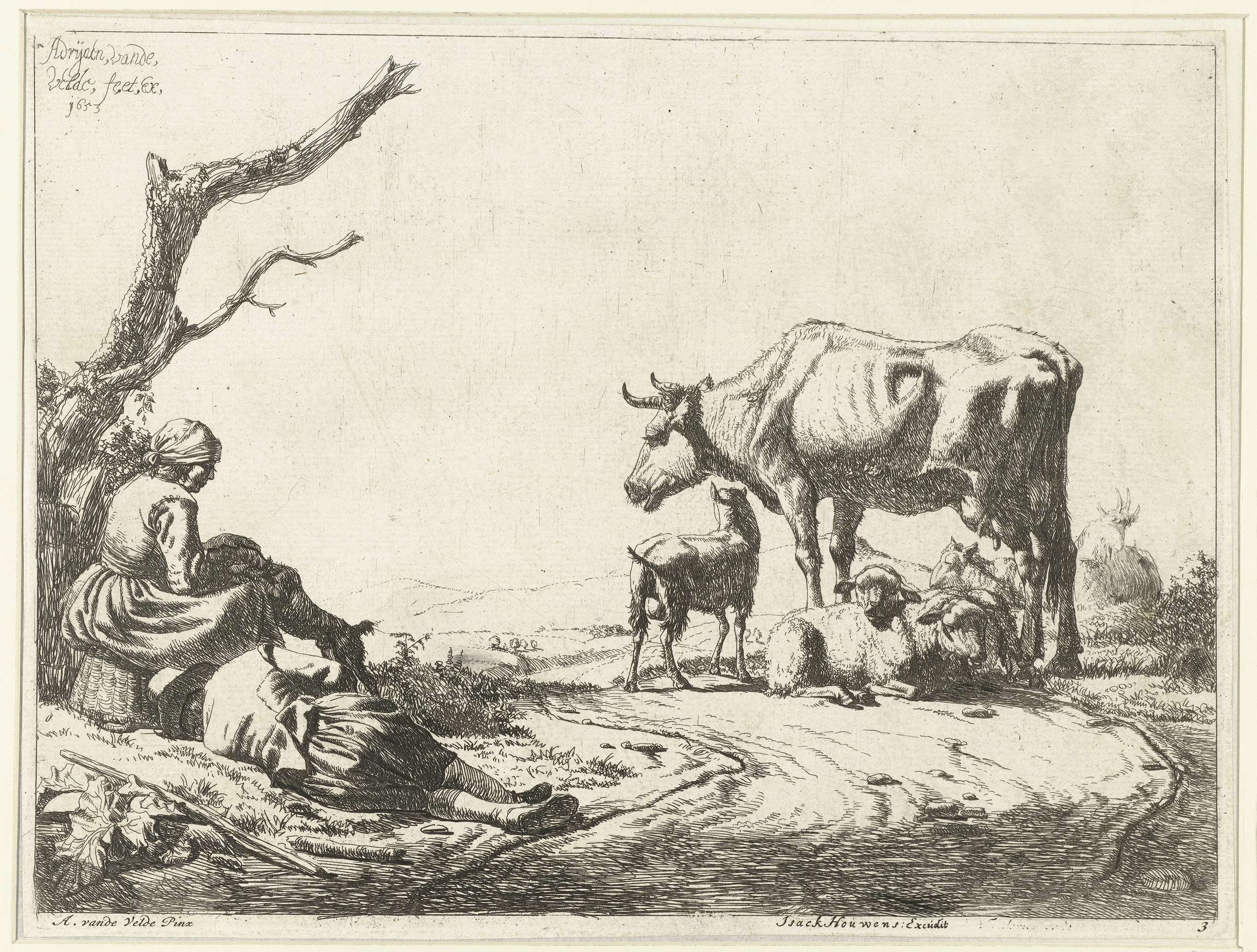 Herder en herderin met vee, by Adriaen van de Velde, public domain