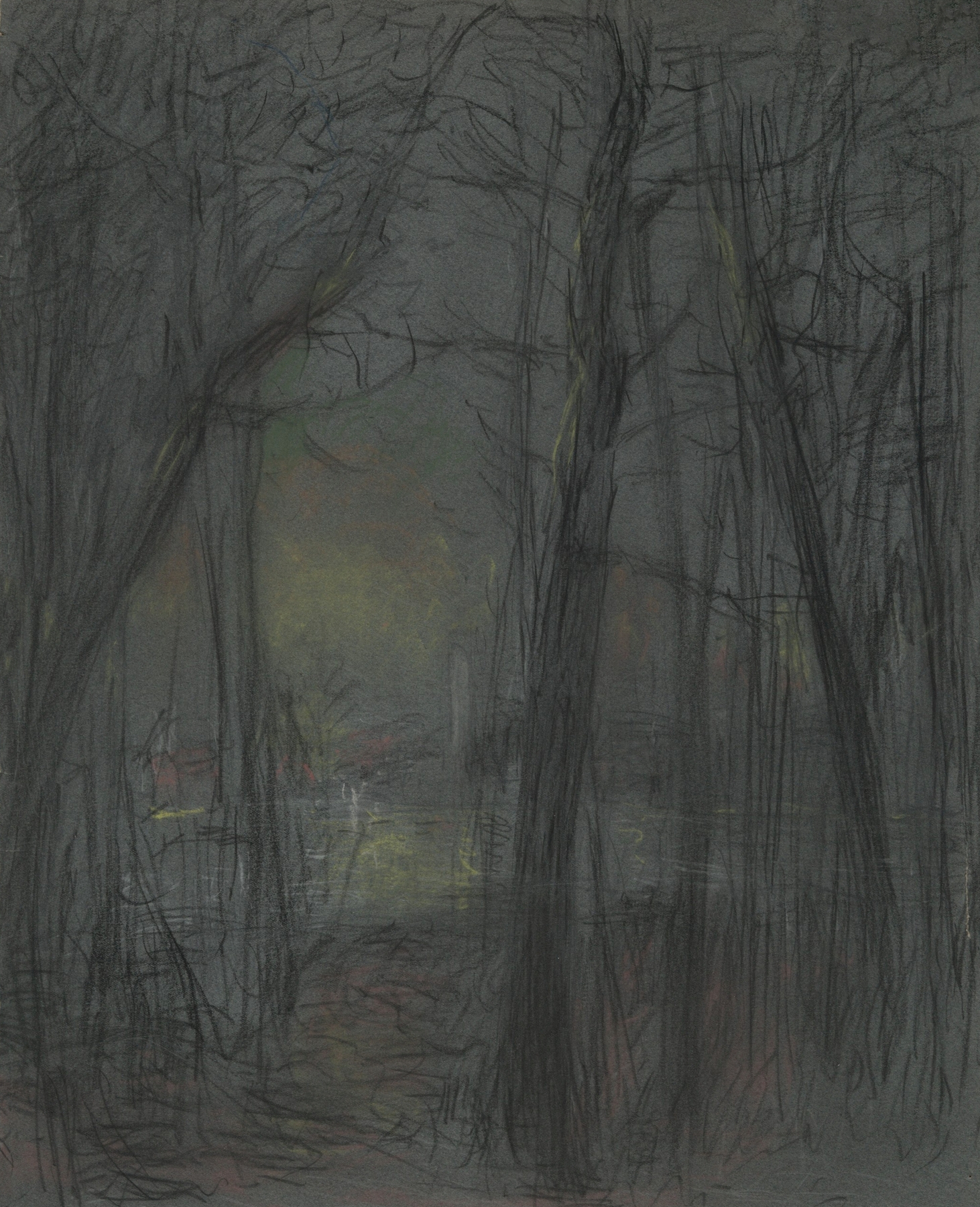 Forest Scene by John Ferguson Weir, depicting a tranquil forest landscape in an unknown medium.