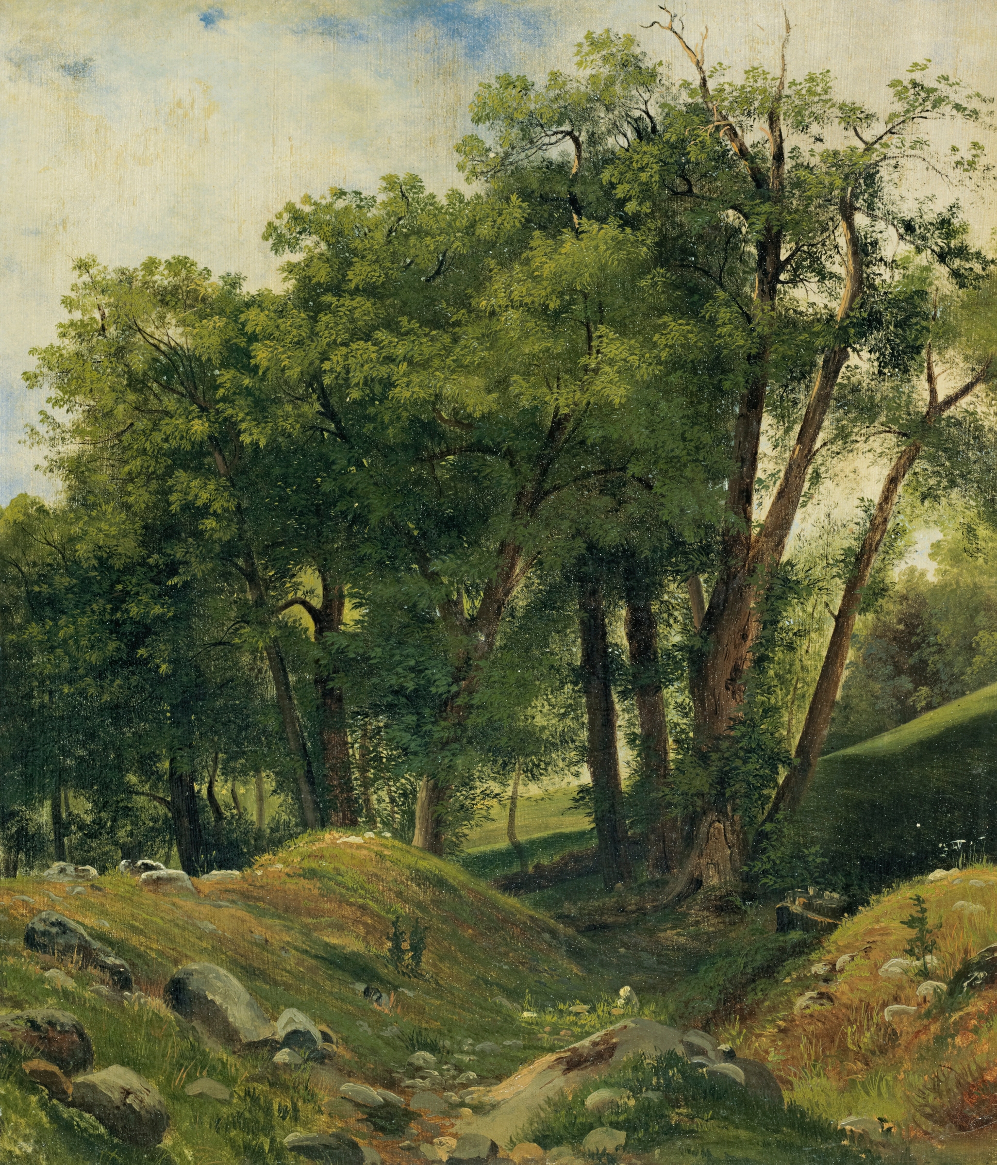 Group Of Chestnut Trees, by Alexandre Calame, public domain