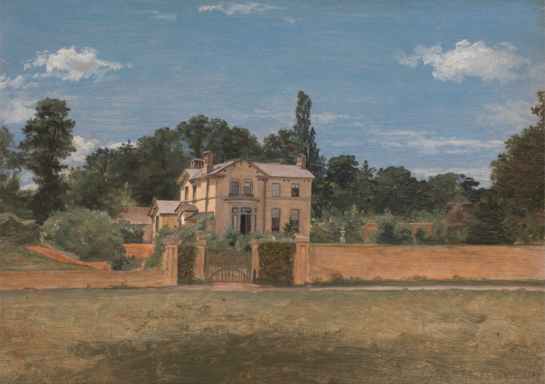 Landscape featuring a house among trees, by Thomas Churchyard
