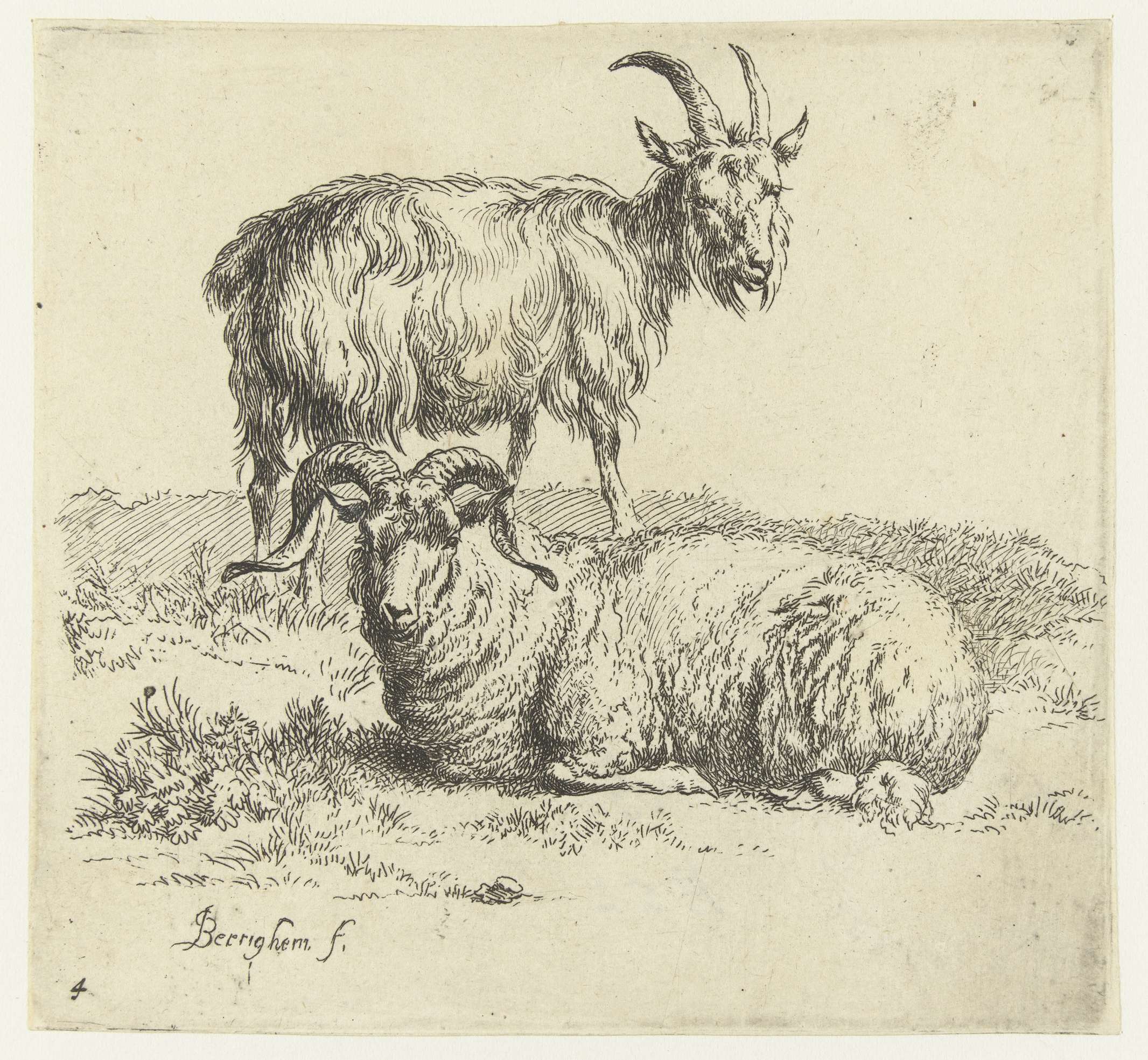Ram en geit, by Nicolaes Pietersz Berchem, public domain