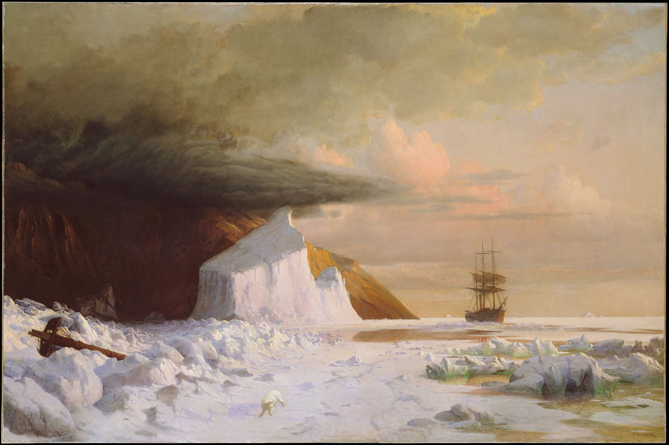 An Arctic Summer- Boring Through the Pack in Melville Bay, by William Bradford, public domain