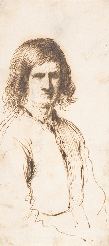 A portrait of a somber man by Guercino, showcasing Baroque style.