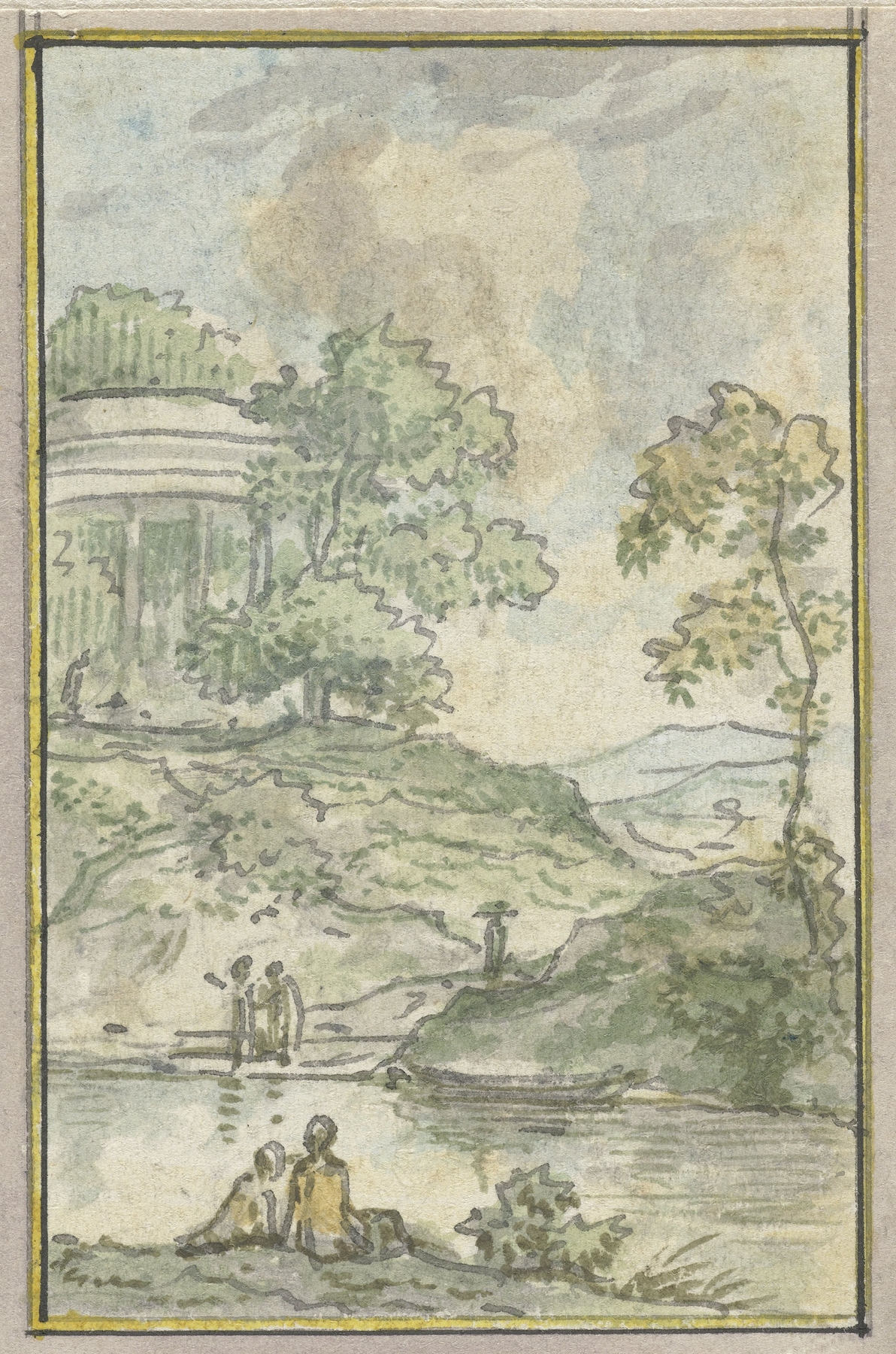 Landschap met ronde tempel, by Jurriaan Andriessen, public domain