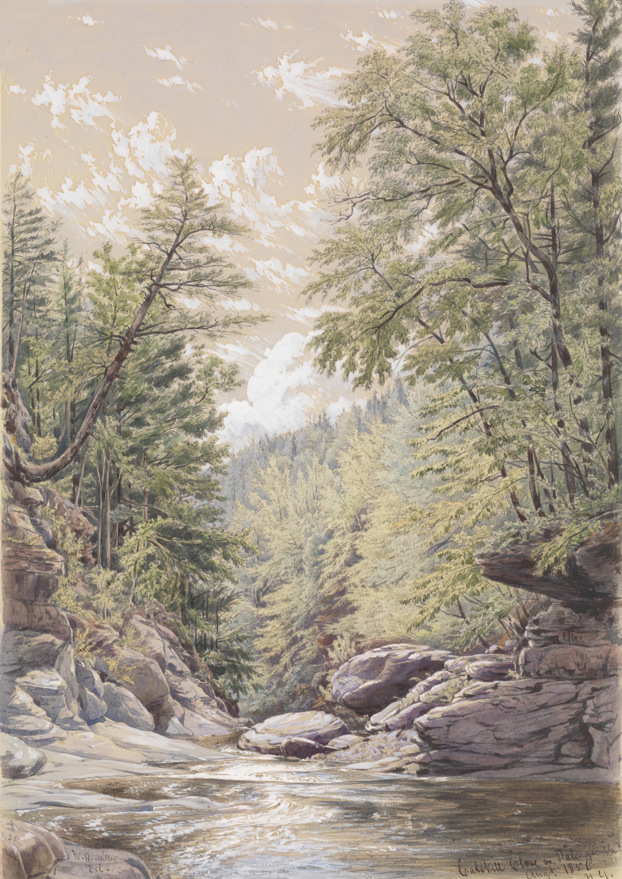 Landscape with hills and a river, oil painting by William Rickarby Miller