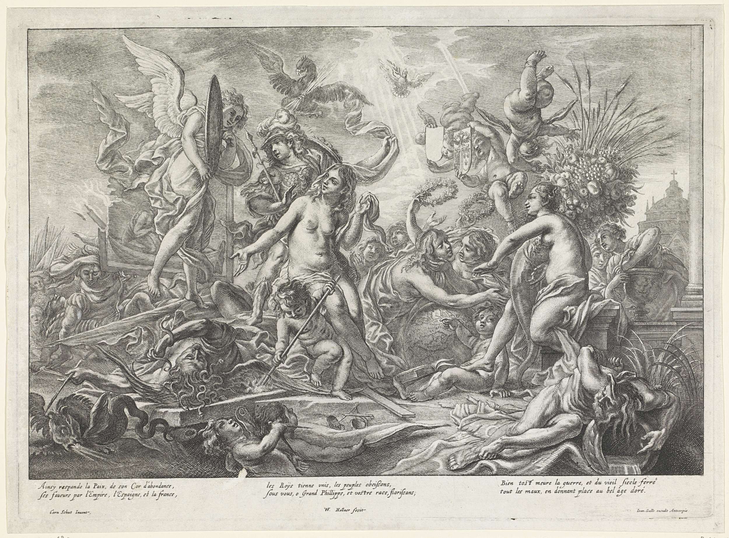 Allegorie op de Vrede van Westfalen, 1648, by Wenceslaus Hollar, public domain